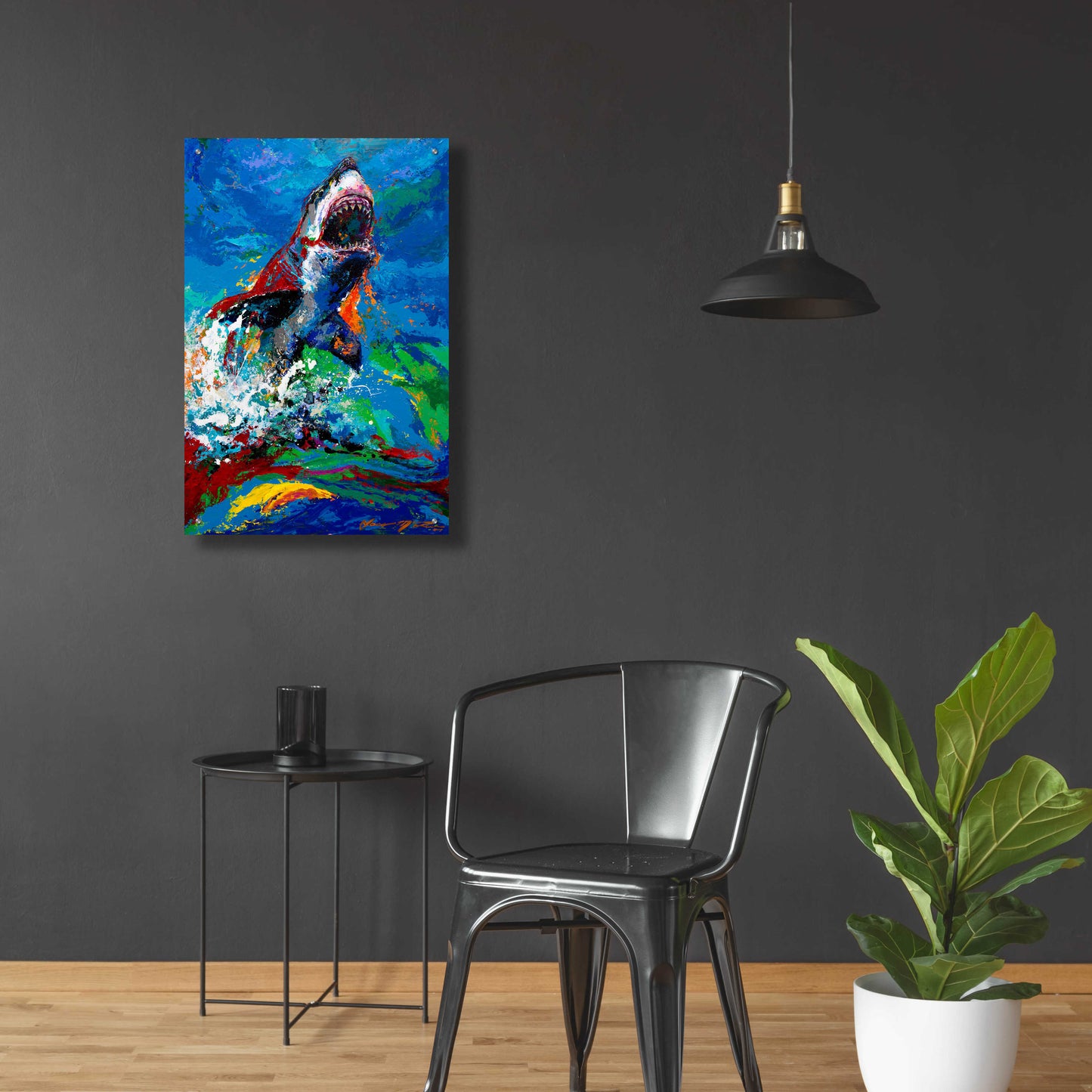 Epic Art 'The Lawyer Breeching Great White Shark' by Jace D McTier, Acrylic Glass Wall Art,24x36