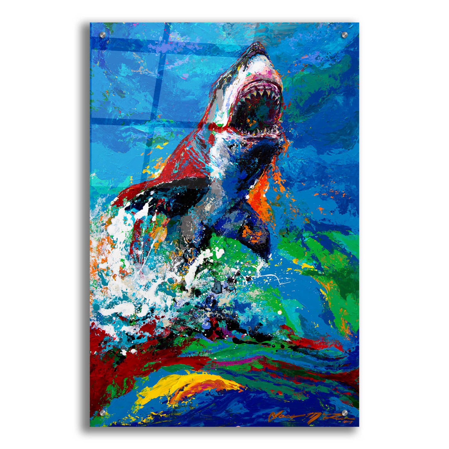 Epic Art 'The Lawyer Breeching Great White Shark' by Jace D McTier, Acrylic Glass Wall Art,24x36