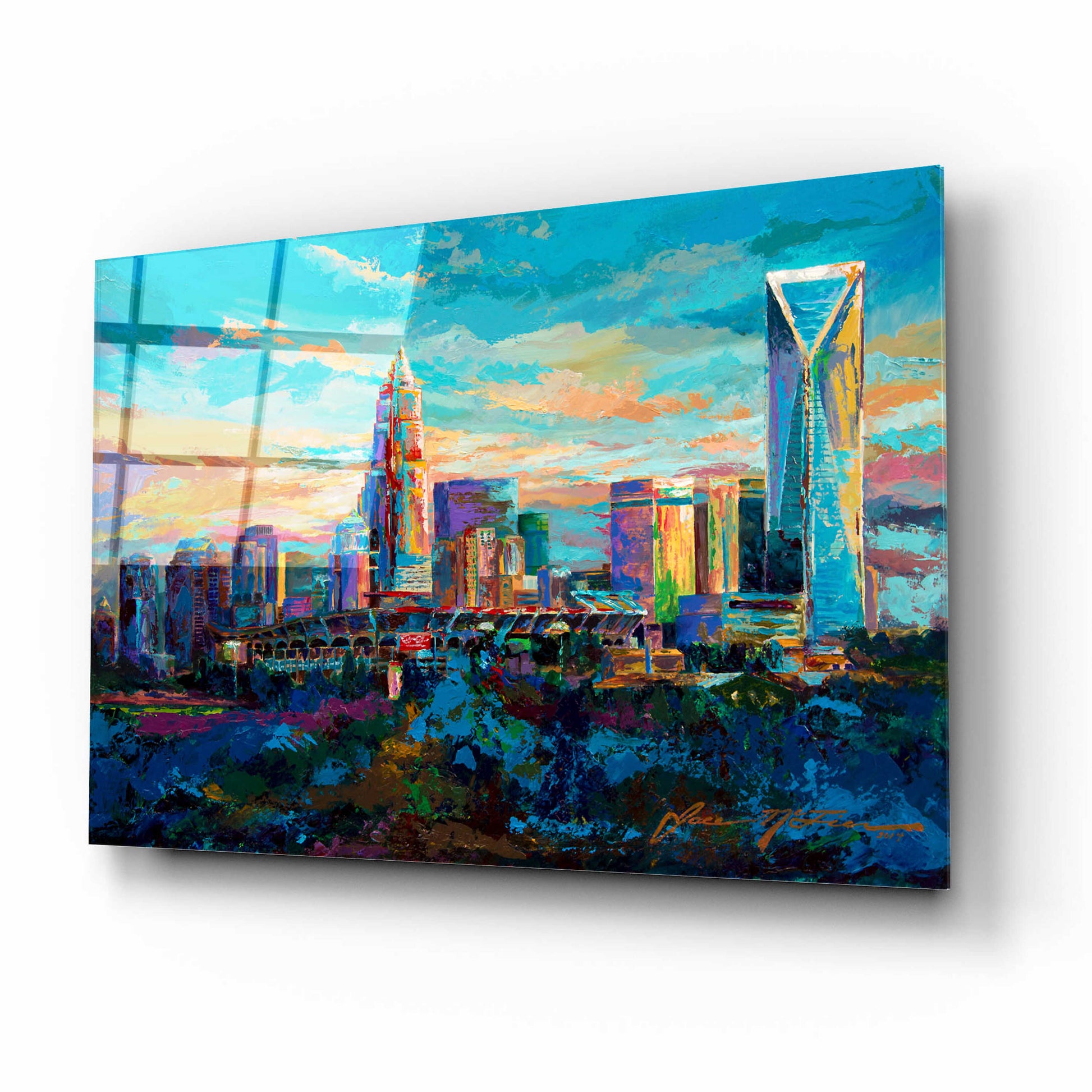 Epic Art 'The Queen City Charlotte North Carolina' by Jace D McTier, Acrylic Glass Wall Art,16x12