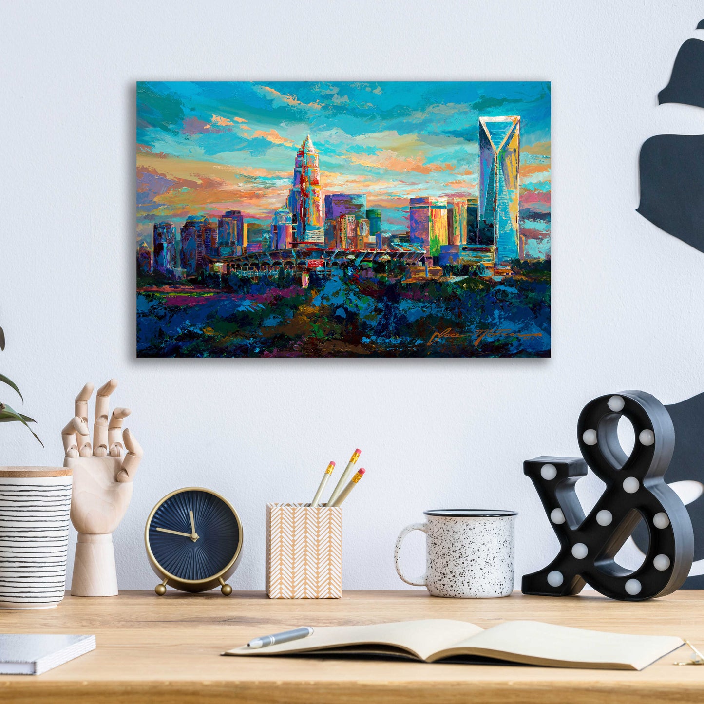 Epic Art 'The Queen City Charlotte North Carolina' by Jace D McTier, Acrylic Glass Wall Art,16x12