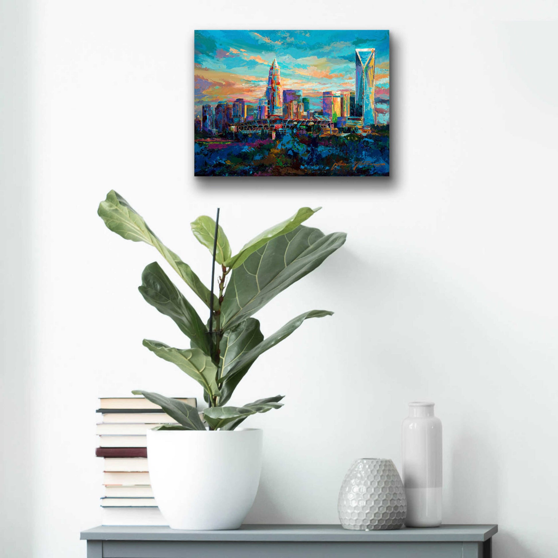 Epic Art 'The Queen City Charlotte North Carolina' by Jace D McTier, Acrylic Glass Wall Art,16x12