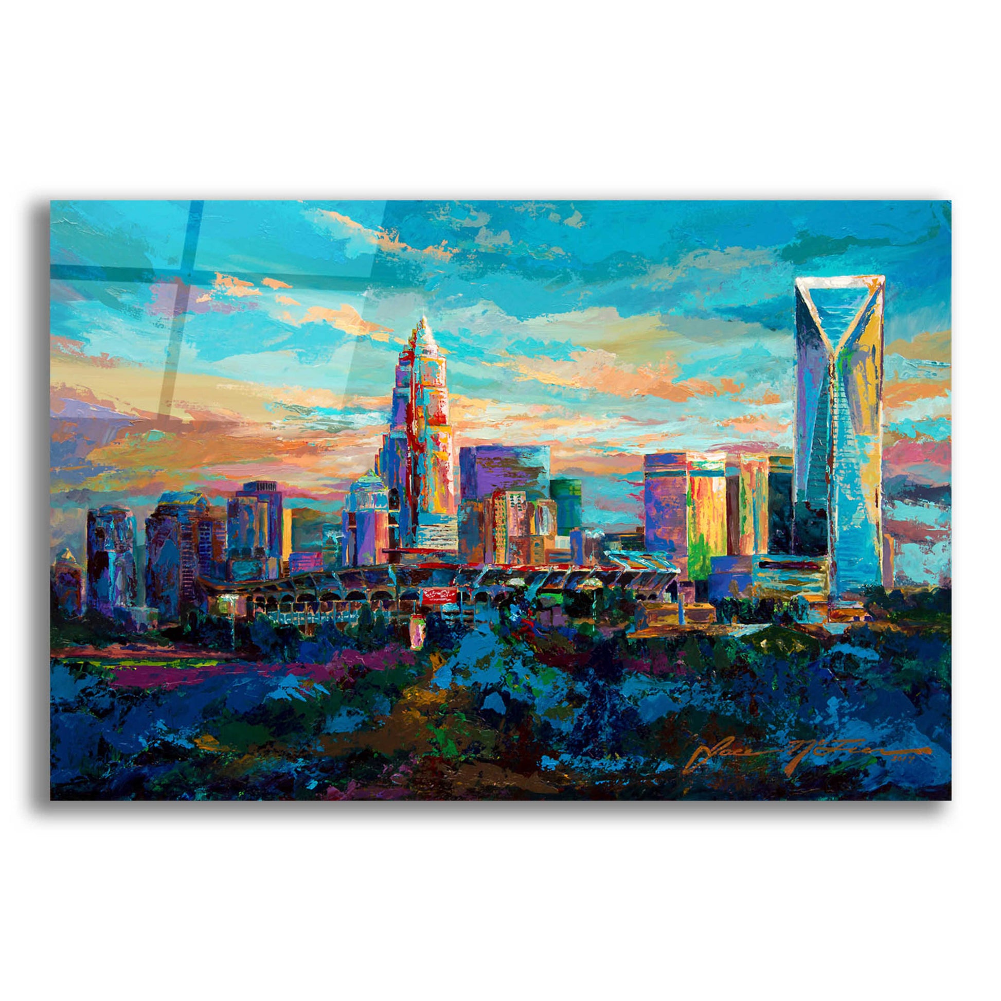 Epic Art 'The Queen City Charlotte North Carolina' by Jace D McTier, Acrylic Glass Wall Art,16x12