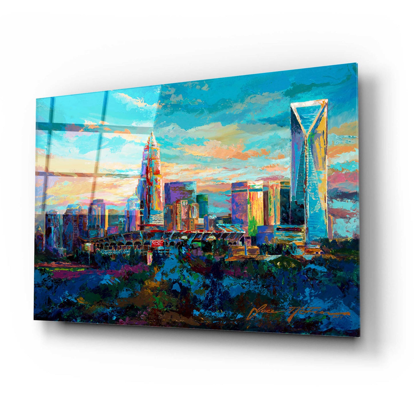 Epic Art 'The Queen City Charlotte North Carolina' by Jace D McTier, Acrylic Glass Wall Art,24x16