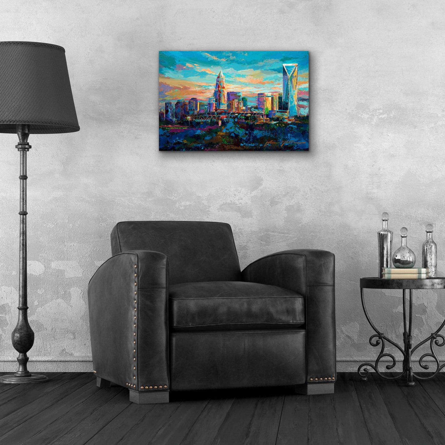 Epic Art 'The Queen City Charlotte North Carolina' by Jace D McTier, Acrylic Glass Wall Art,24x16