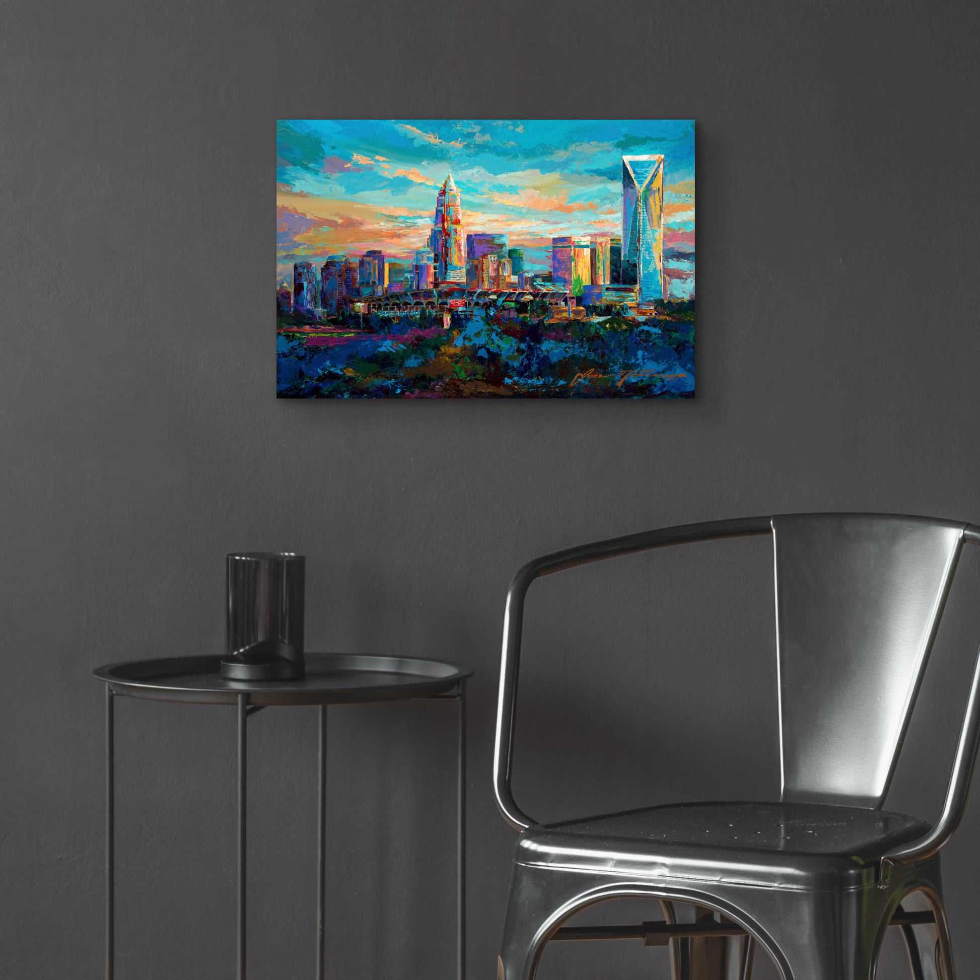 Epic Art 'The Queen City Charlotte North Carolina' by Jace D McTier, Acrylic Glass Wall Art,24x16