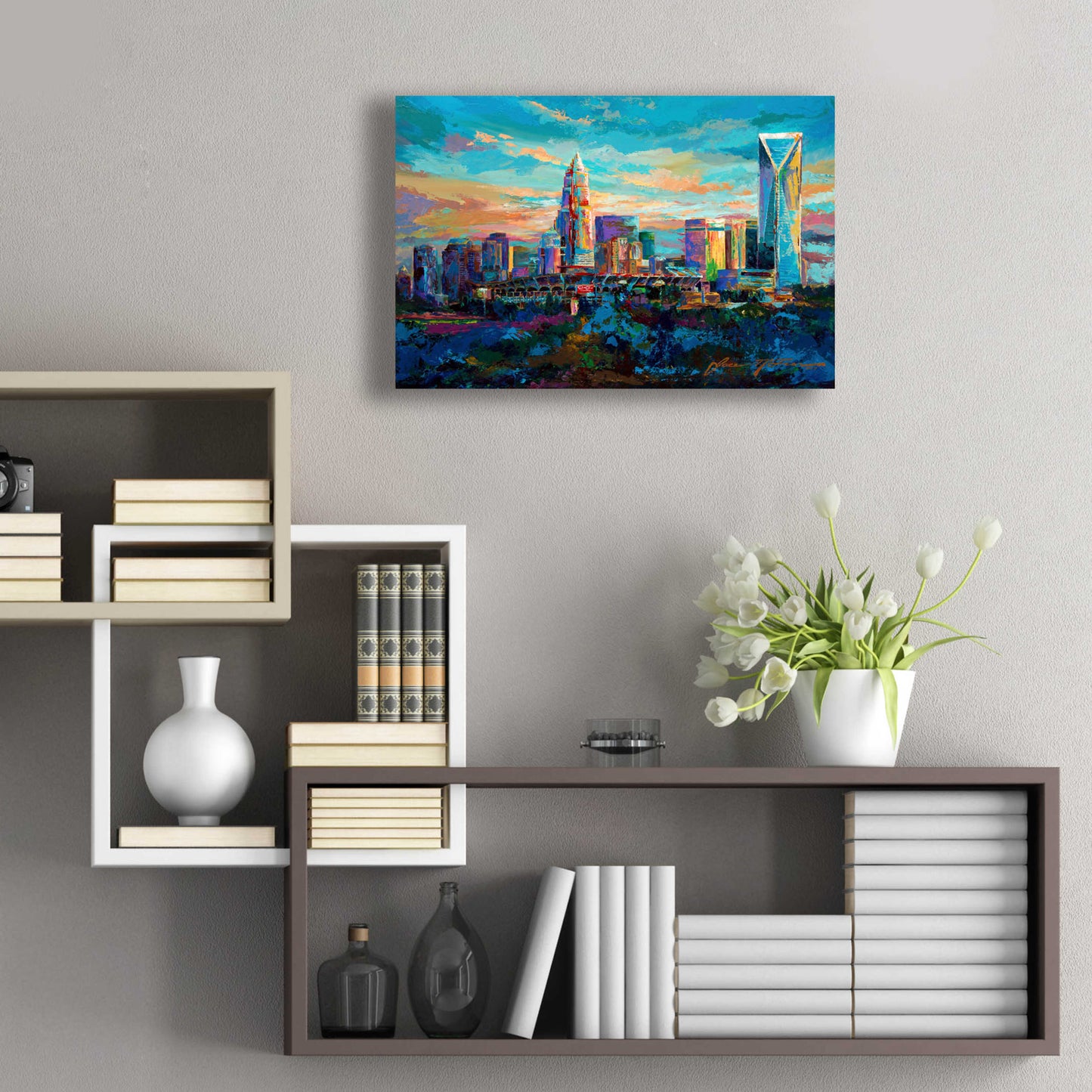 Epic Art 'The Queen City Charlotte North Carolina' by Jace D McTier, Acrylic Glass Wall Art,24x16