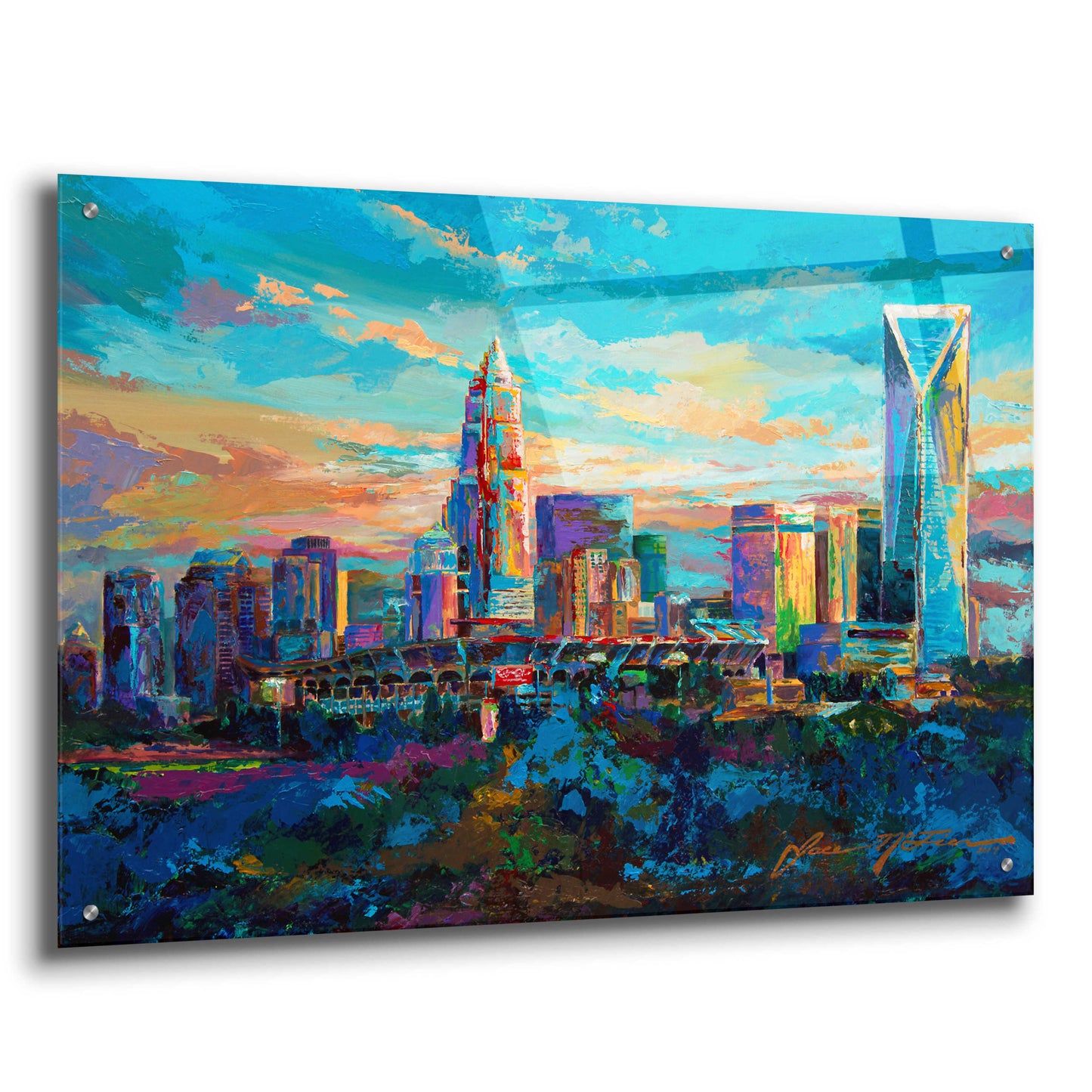 Epic Art 'The Queen City Charlotte North Carolina' by Jace D McTier, Acrylic Glass Wall Art,36x24