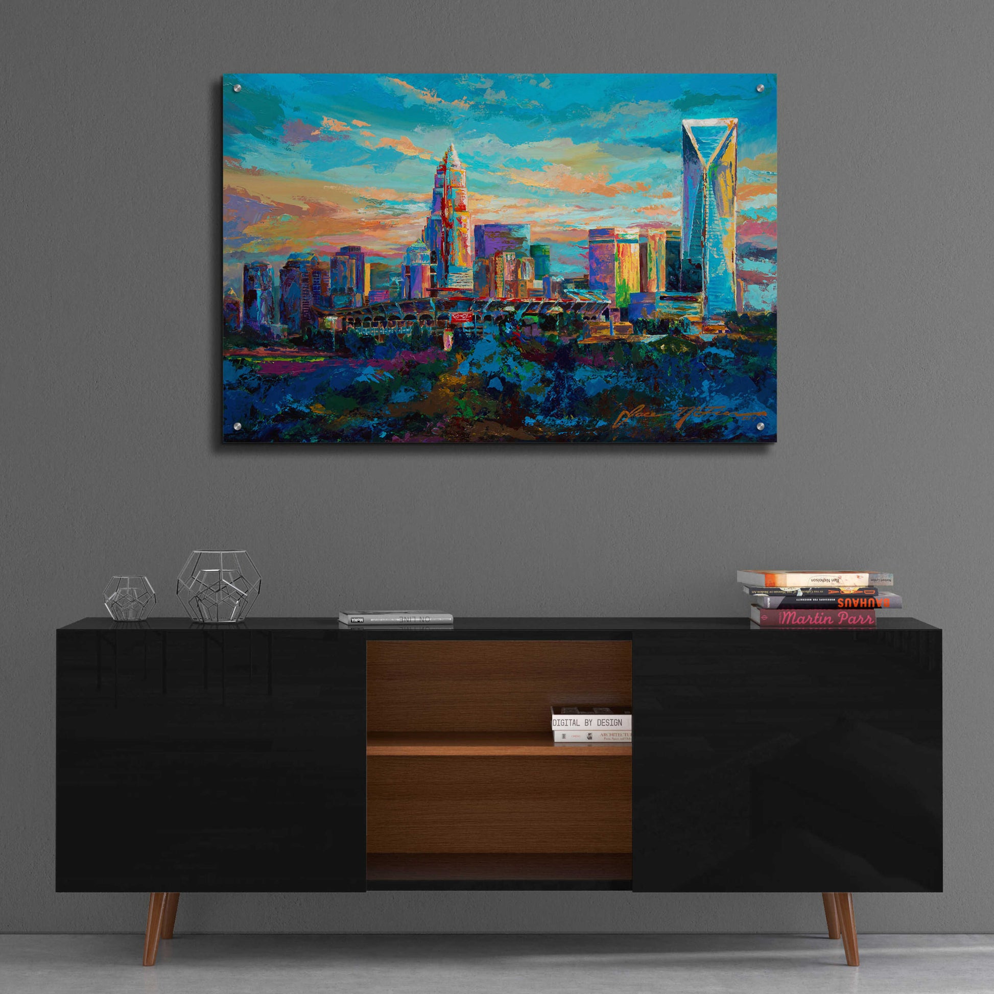 Epic Art 'The Queen City Charlotte North Carolina' by Jace D McTier, Acrylic Glass Wall Art,36x24