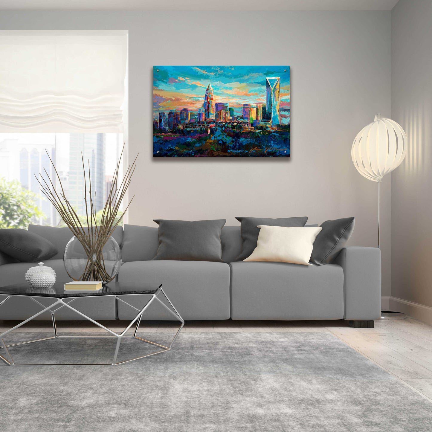 Epic Art 'The Queen City Charlotte North Carolina' by Jace D McTier, Acrylic Glass Wall Art,36x24