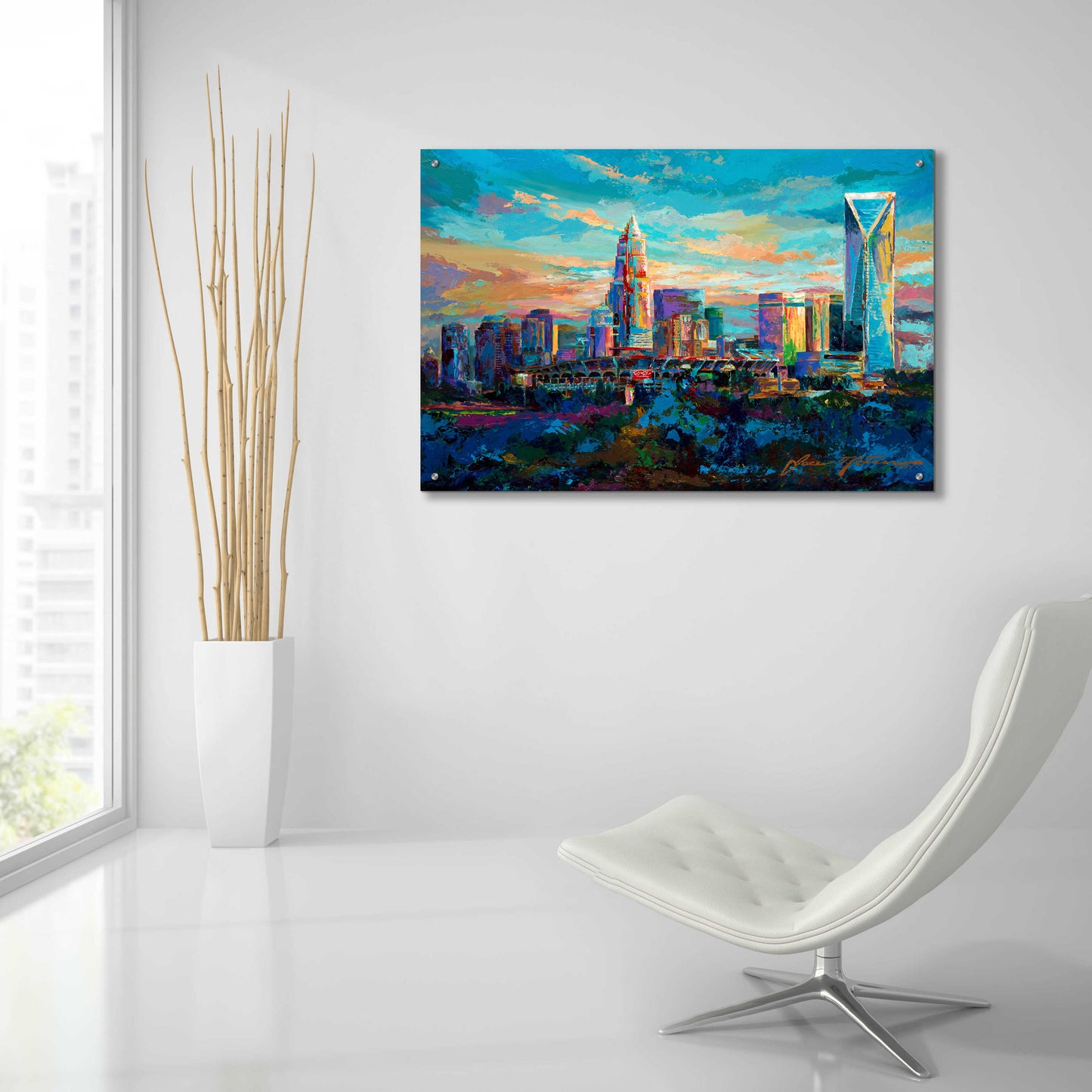 Epic Art 'The Queen City Charlotte North Carolina' by Jace D McTier, Acrylic Glass Wall Art,36x24