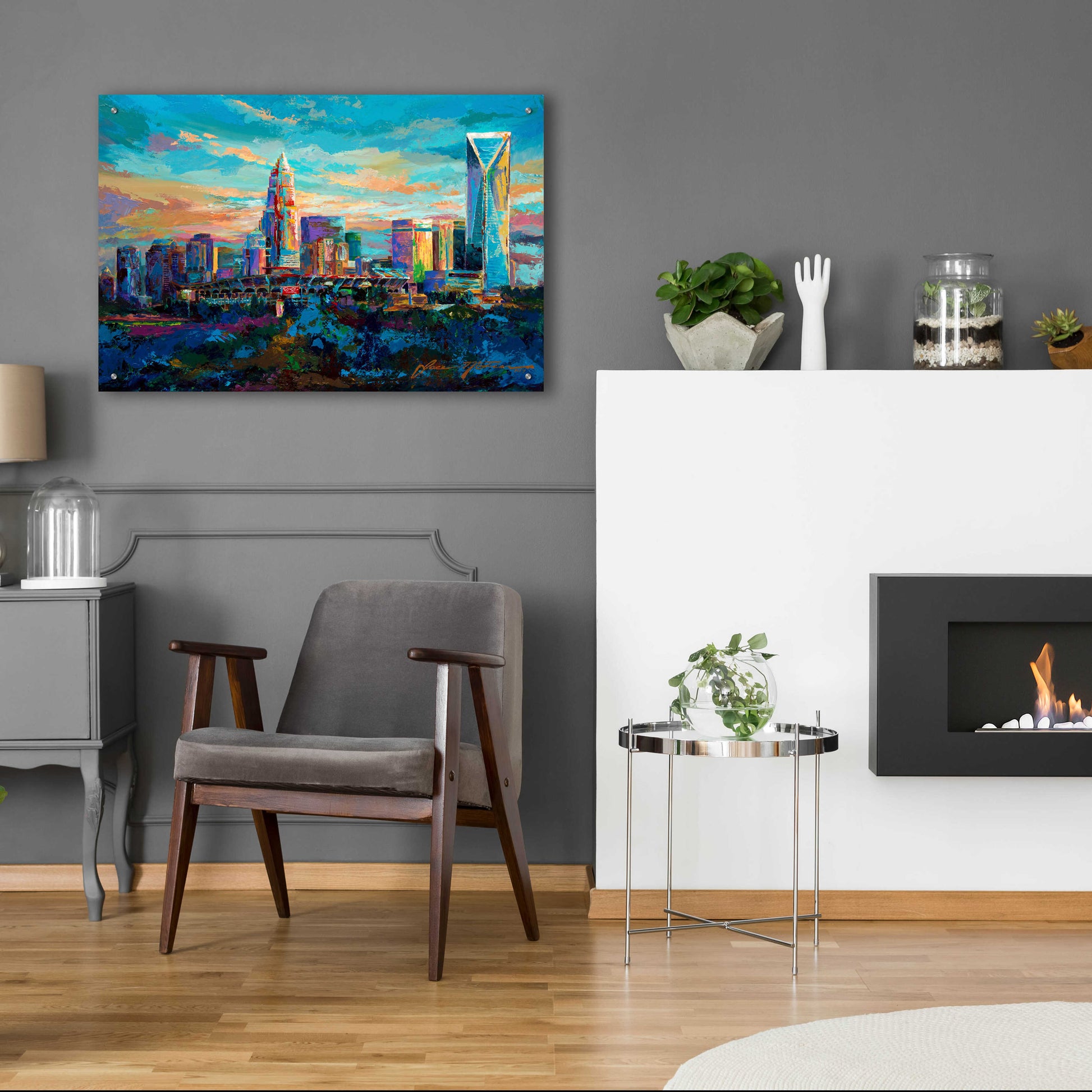 Epic Art 'The Queen City Charlotte North Carolina' by Jace D McTier, Acrylic Glass Wall Art,36x24