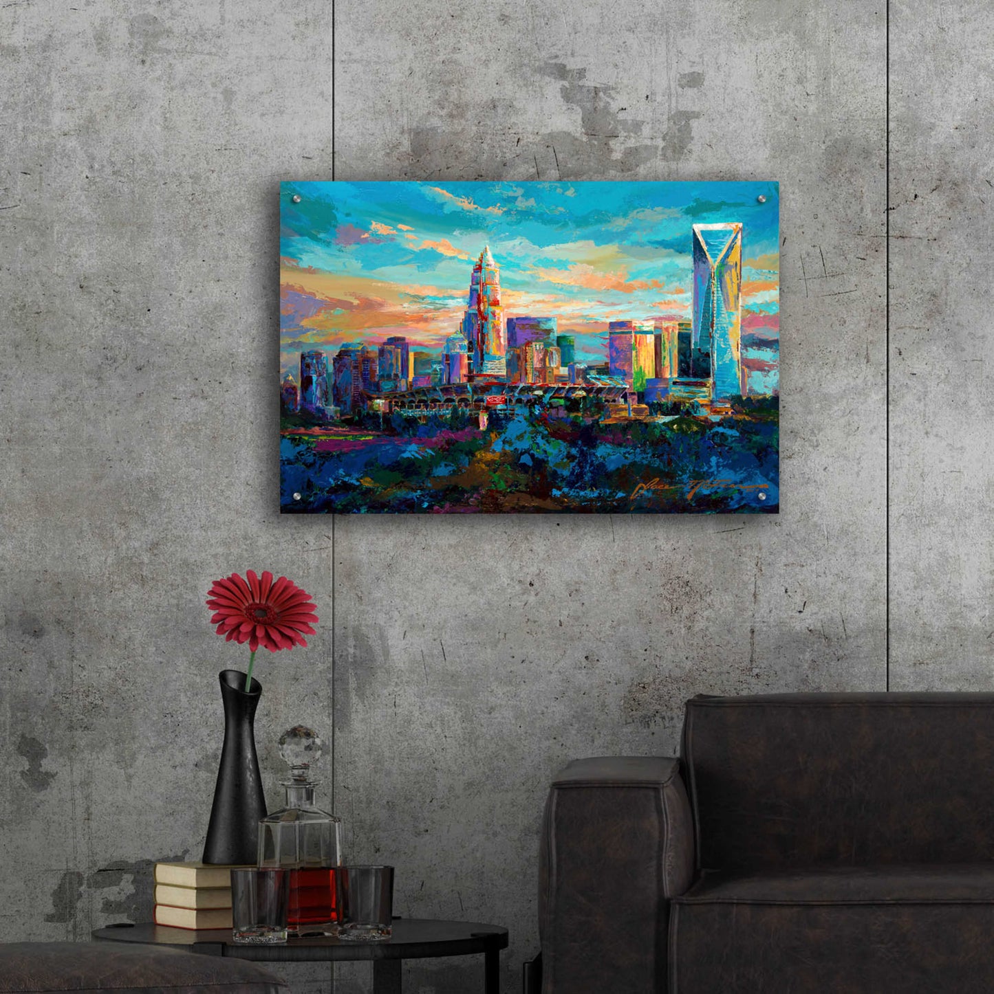 Epic Art 'The Queen City Charlotte North Carolina' by Jace D McTier, Acrylic Glass Wall Art,36x24