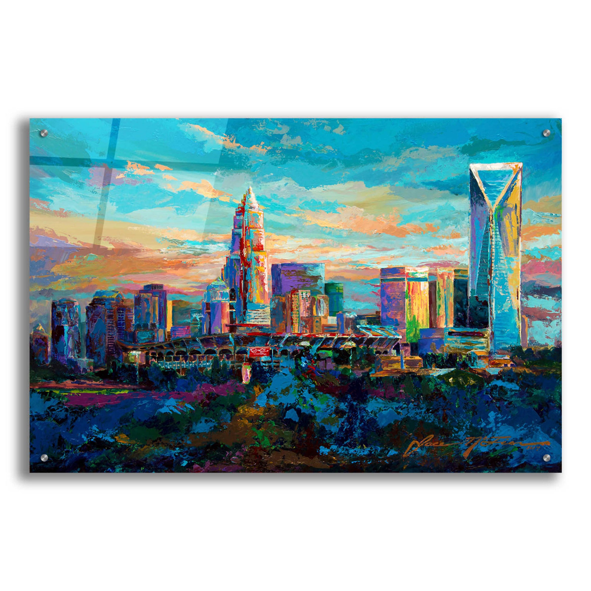 Epic Art 'The Queen City Charlotte North Carolina' by Jace D McTier, Acrylic Glass Wall Art,36x24