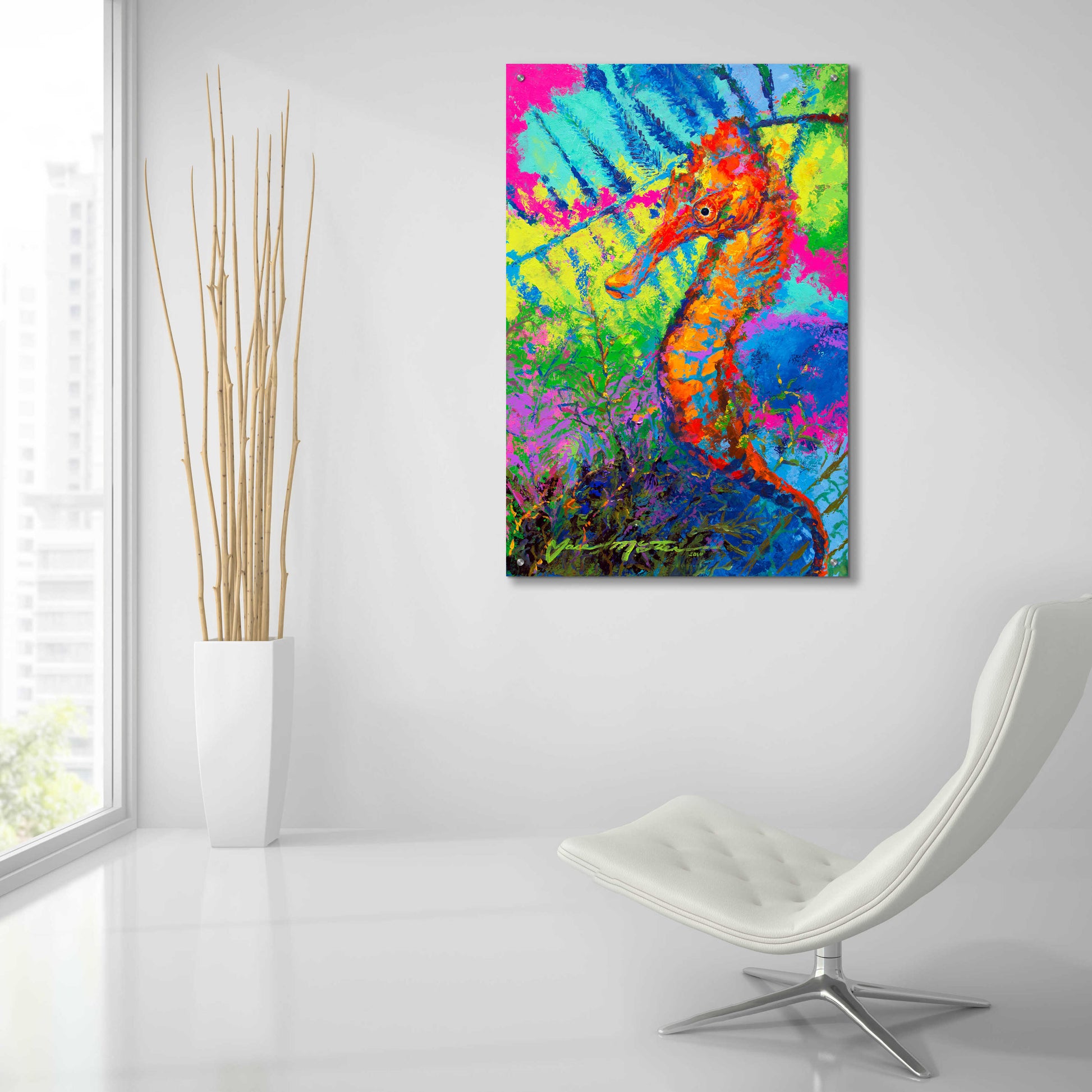 Epic Art 'Miniature Majesty of the Ocean Orange Caribbe' by Jace D McTier, Acrylic Glass Wall Art,24x36