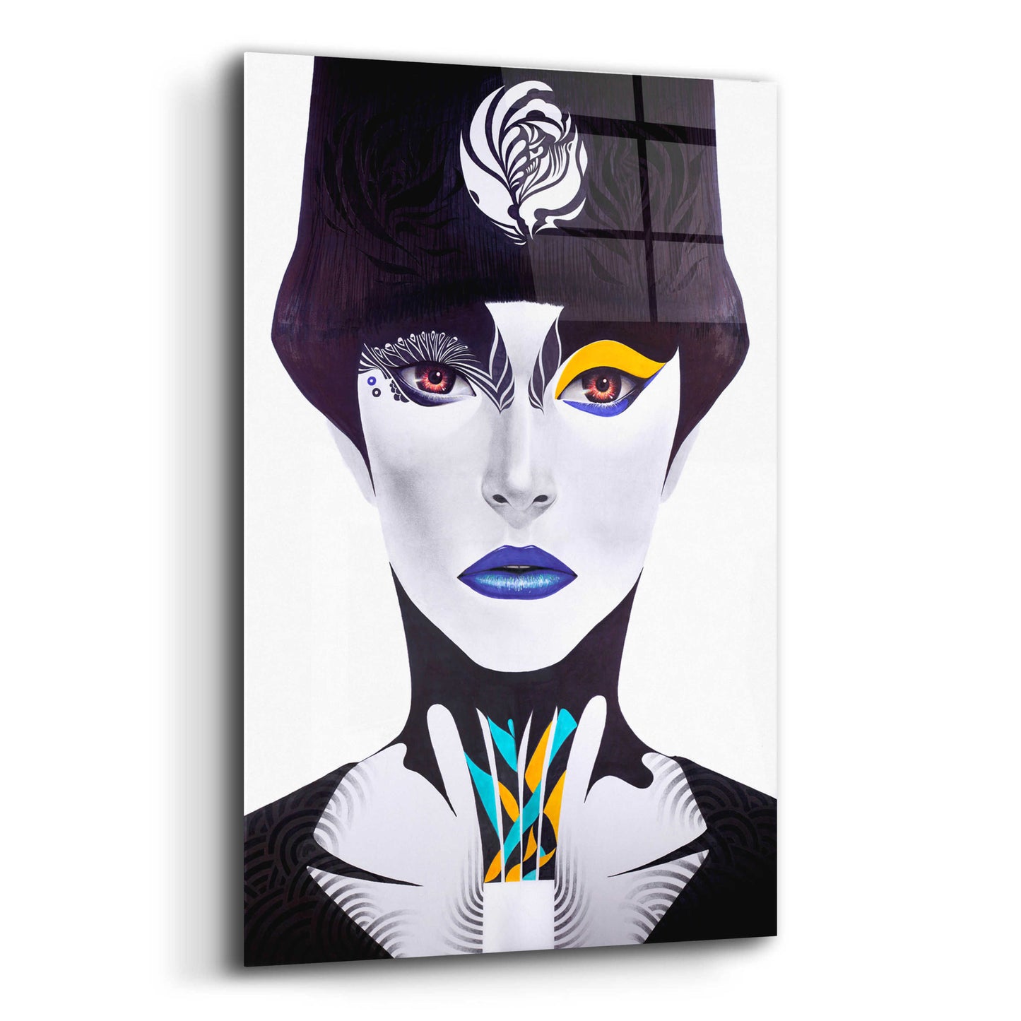 Epic Art 'Blue Lip' by MinJae, Acrylic Glass Wall Art,12x16