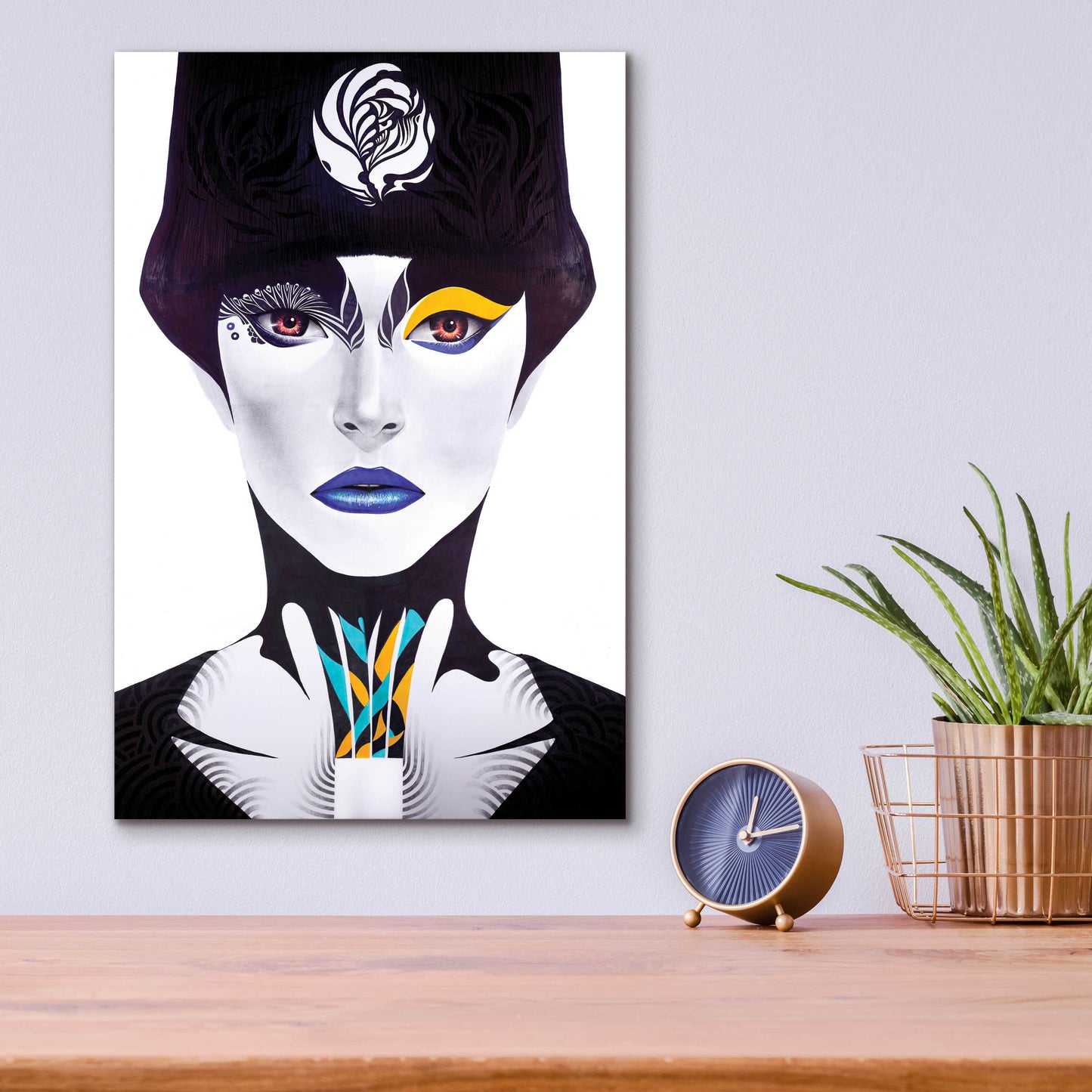 Epic Art 'Blue Lip' by MinJae, Acrylic Glass Wall Art,12x16