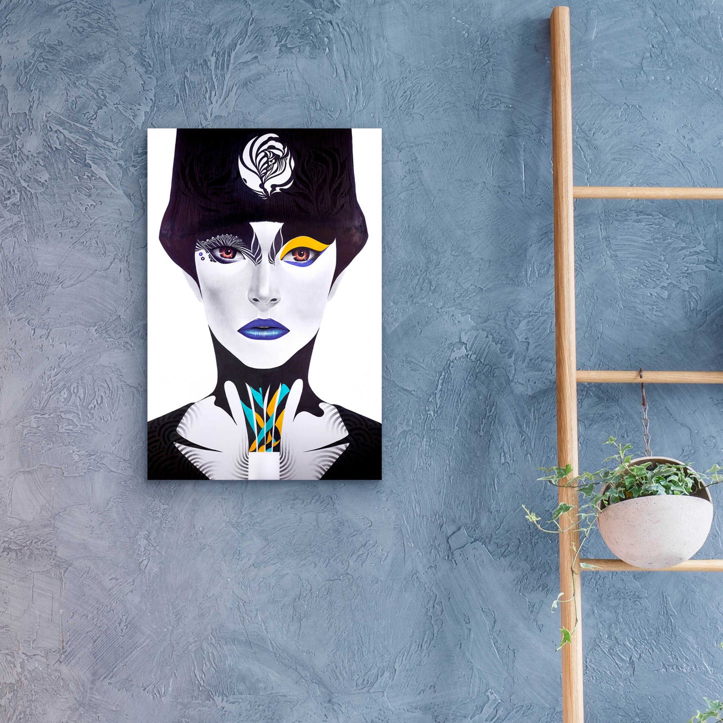 Epic Art 'Blue Lip' by MinJae, Acrylic Glass Wall Art,16x24