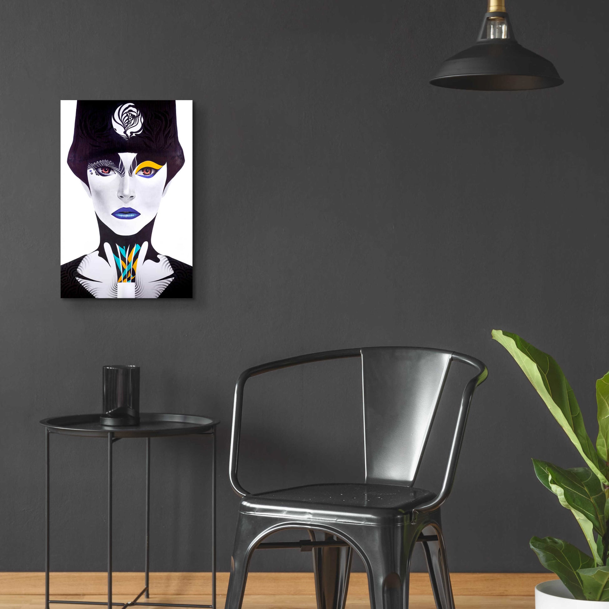 Epic Art 'Blue Lip' by MinJae, Acrylic Glass Wall Art,16x24