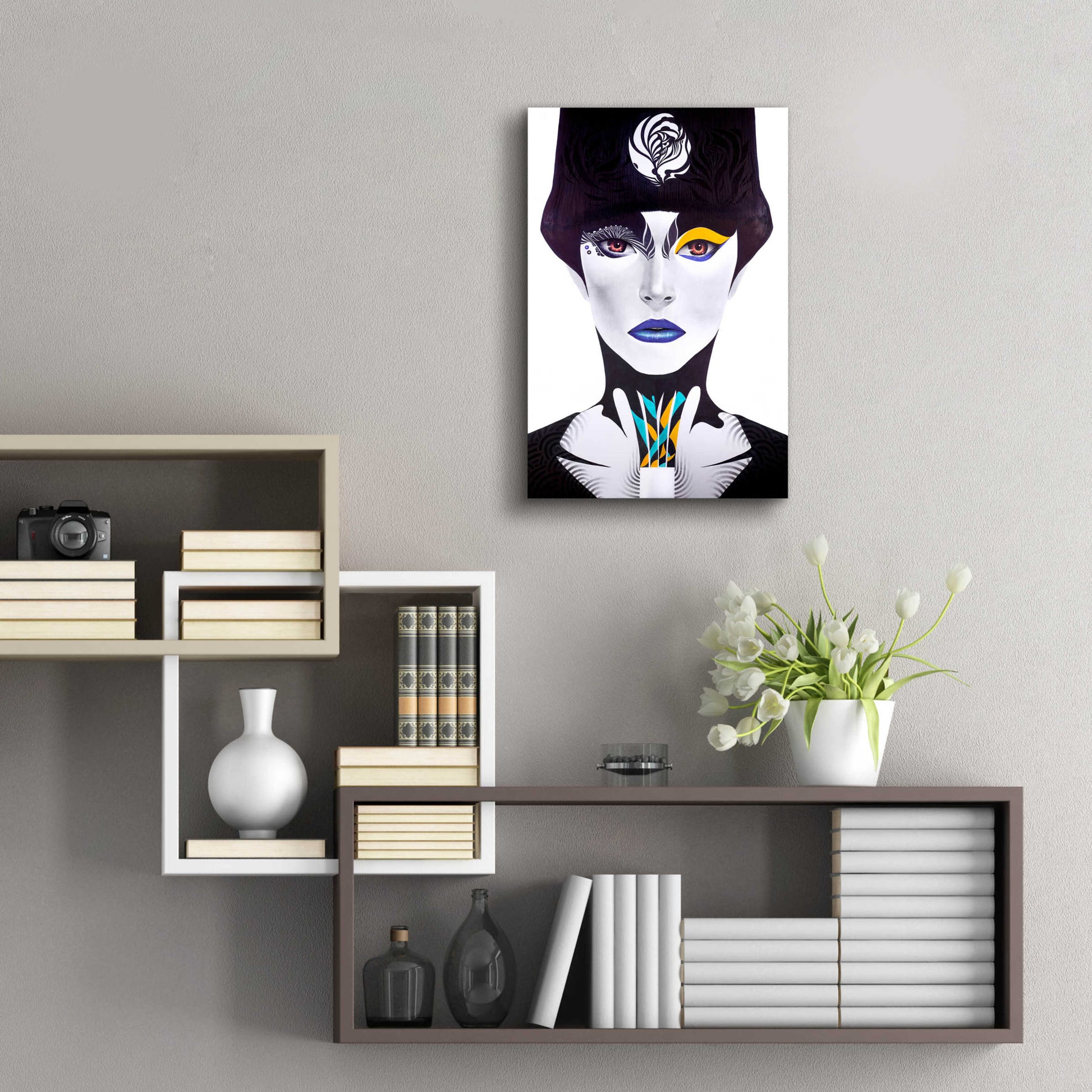 Epic Art 'Blue Lip' by MinJae, Acrylic Glass Wall Art,16x24