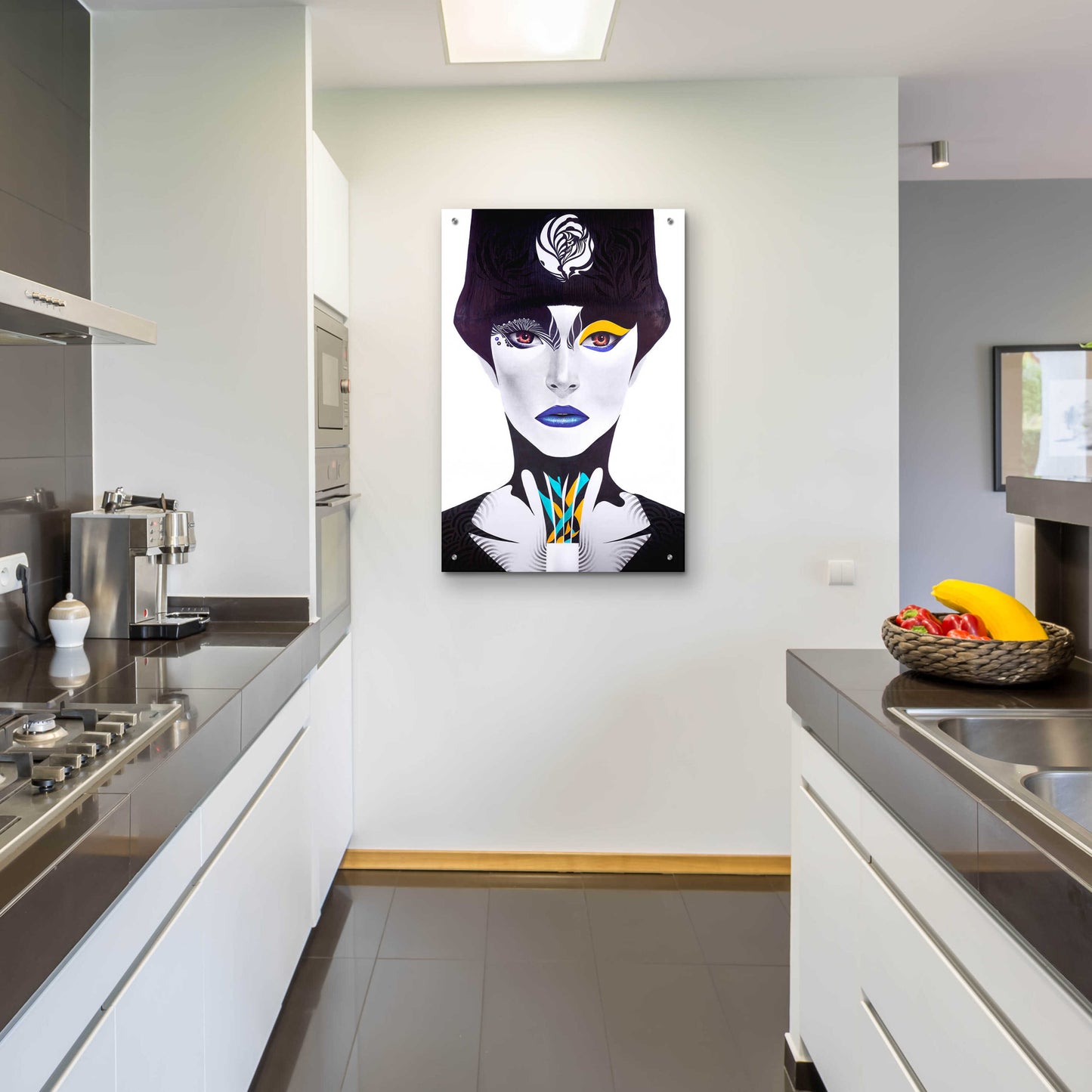 Epic Art 'Blue Lip' by MinJae, Acrylic Glass Wall Art,24x36