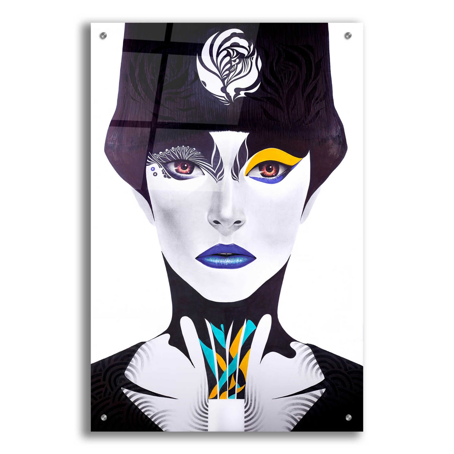 Epic Art 'Blue Lip' by MinJae, Acrylic Glass Wall Art,24x36