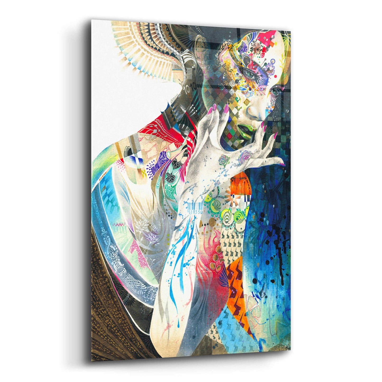 Epic Art 'Indian' by MinJae, Acrylic Glass Wall Art,12x16