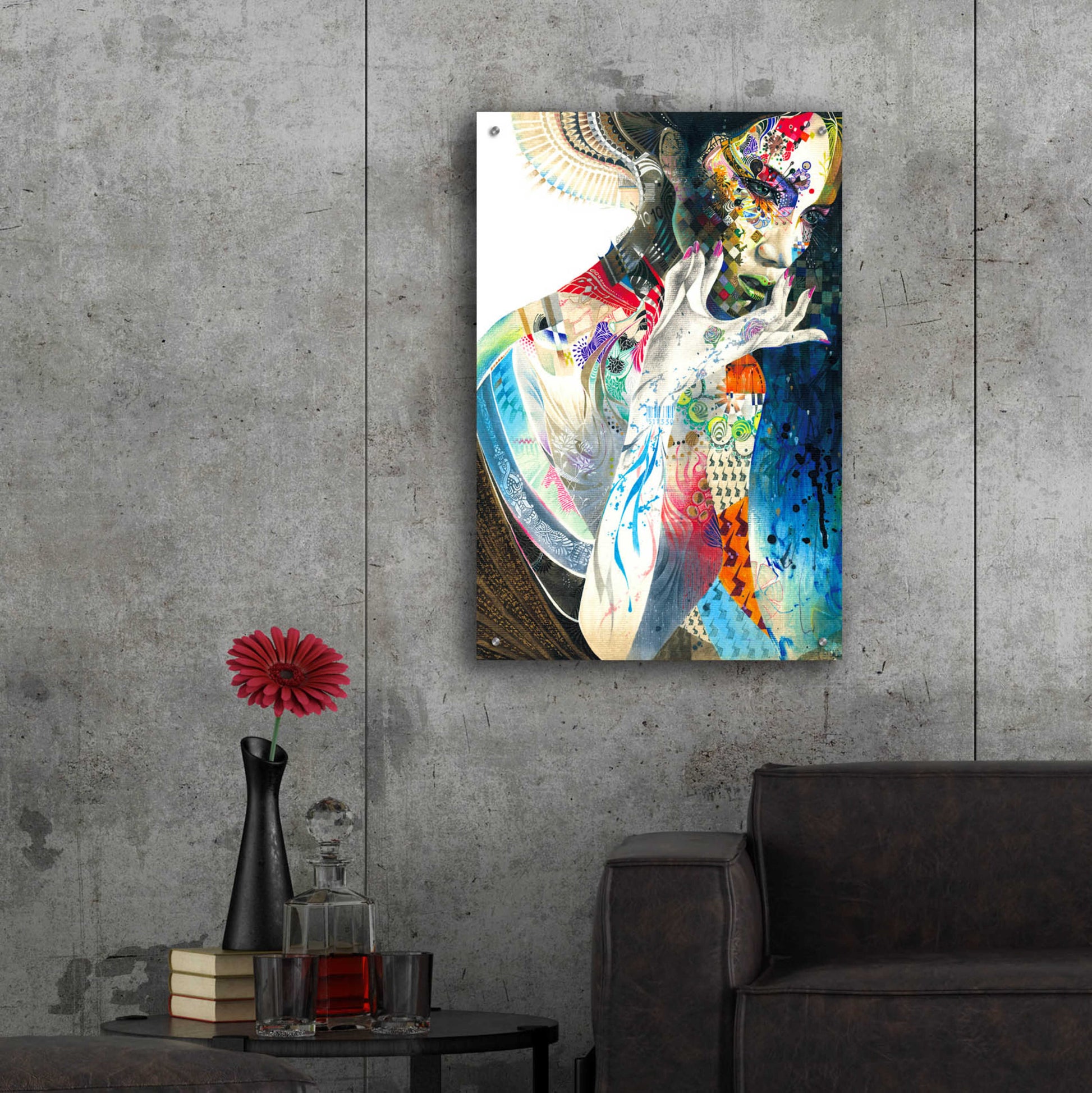 Epic Art 'Indian' by MinJae, Acrylic Glass Wall Art,24x36