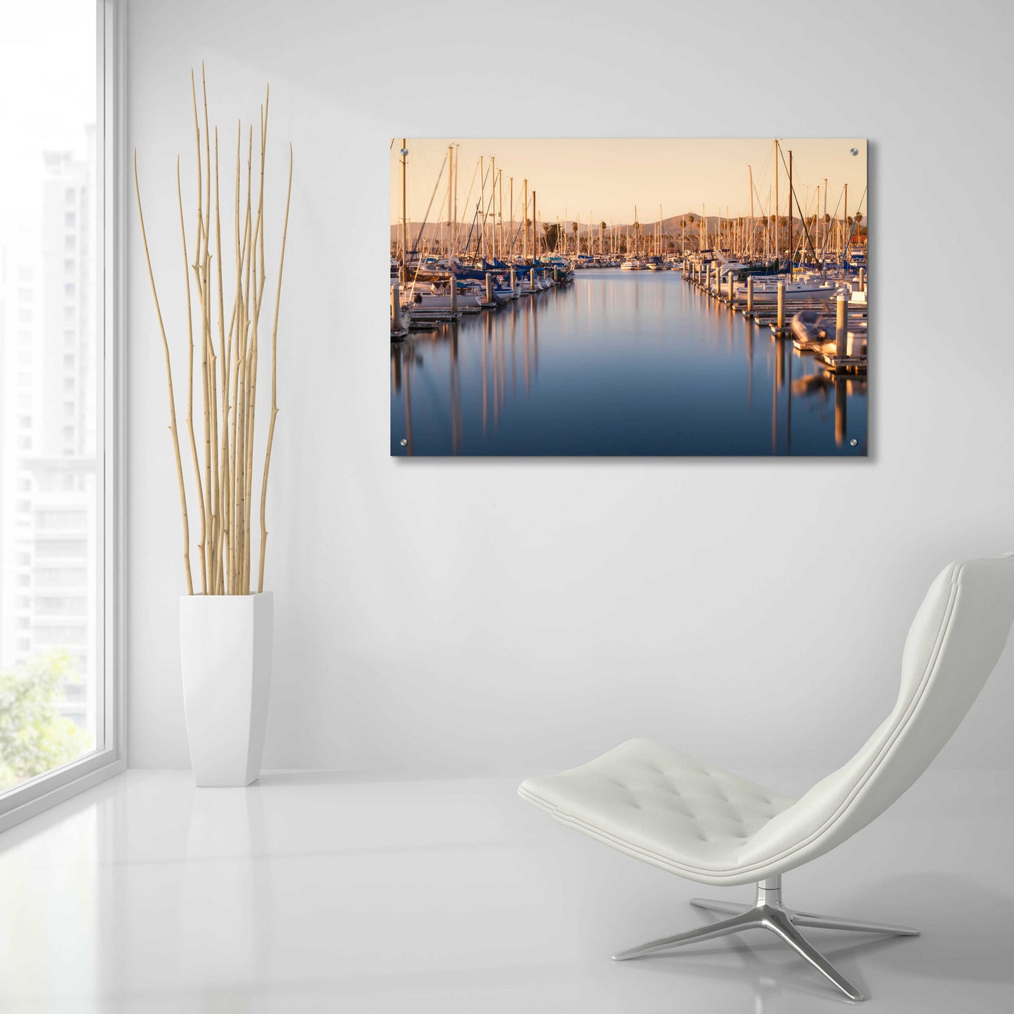 Epic Art 'Marina Dusk' by Chris Moyer, Acrylic Glass Wall Art,36x24