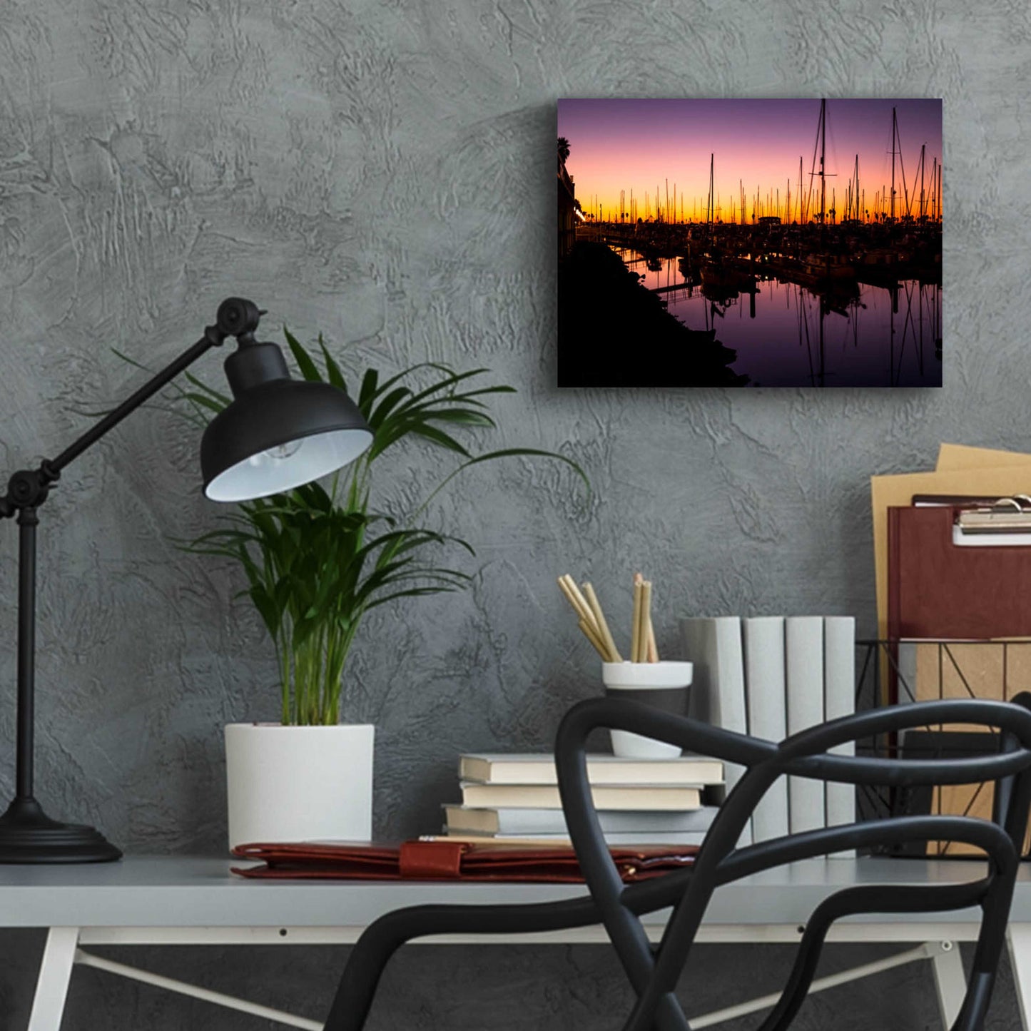 Epic Art 'Marina Twilight' by Chris Moyer, Acrylic Glass Wall Art,16x12