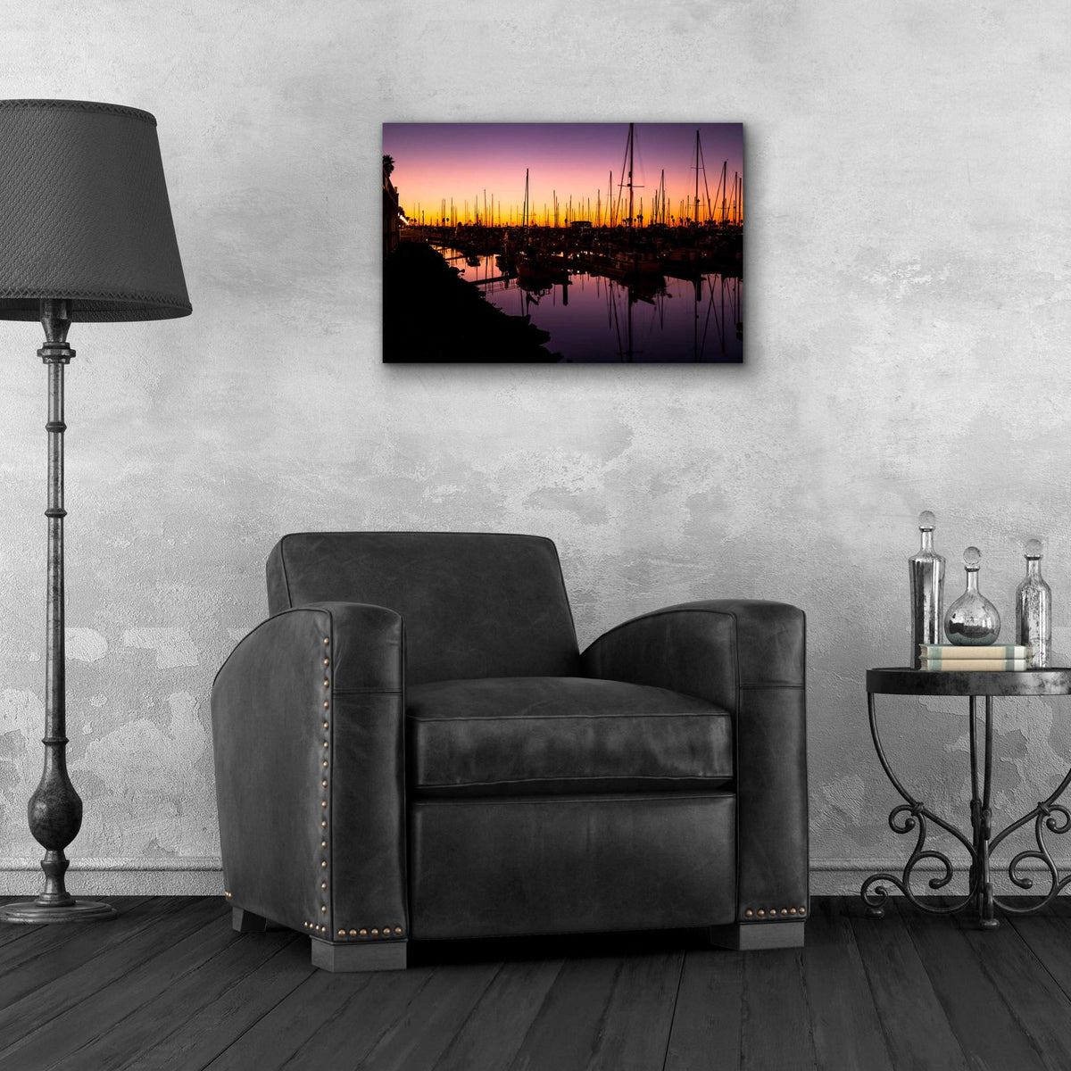 Marina Twilight by Chris Moyer - 24x16 acrylic wall art in a room