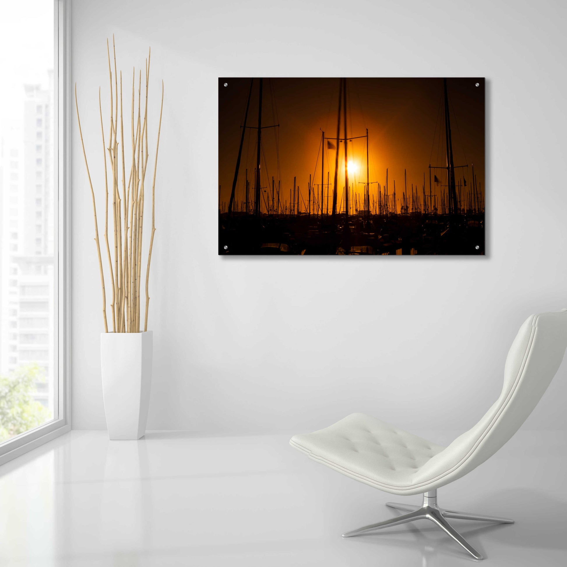 Epic Art 'Mast Sunset' by Chris Moyer, Acrylic Glass Wall Art,36x24