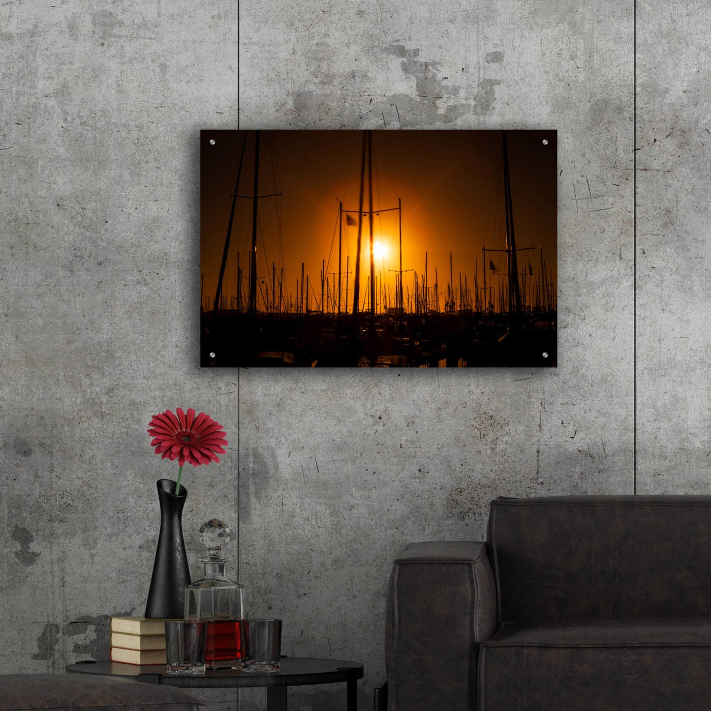 Epic Art 'Mast Sunset' by Chris Moyer, Acrylic Glass Wall Art,36x24