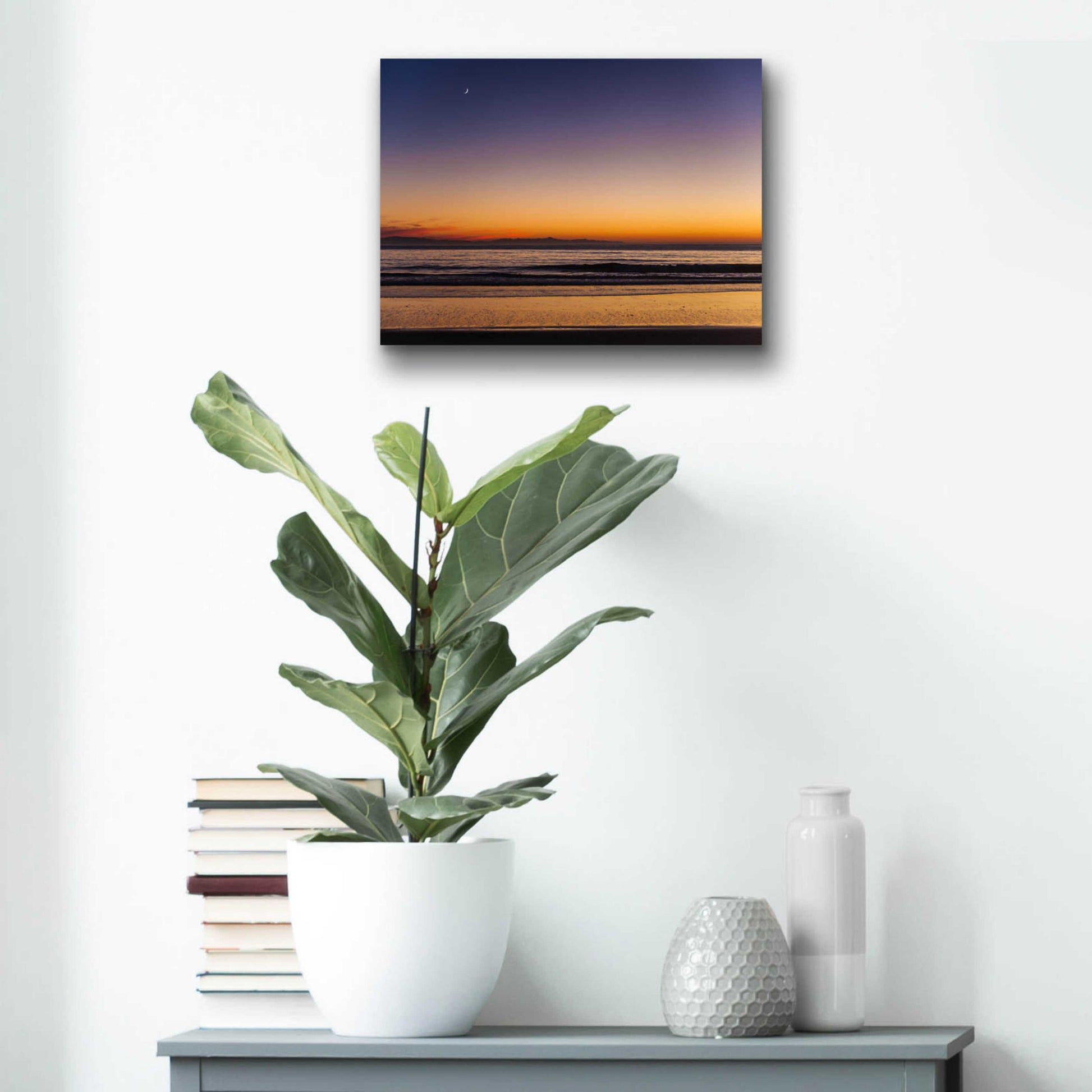 Epic Art 'Moonrise Sunset' by Chris Moyer, Acrylic Glass Wall Art,16x12