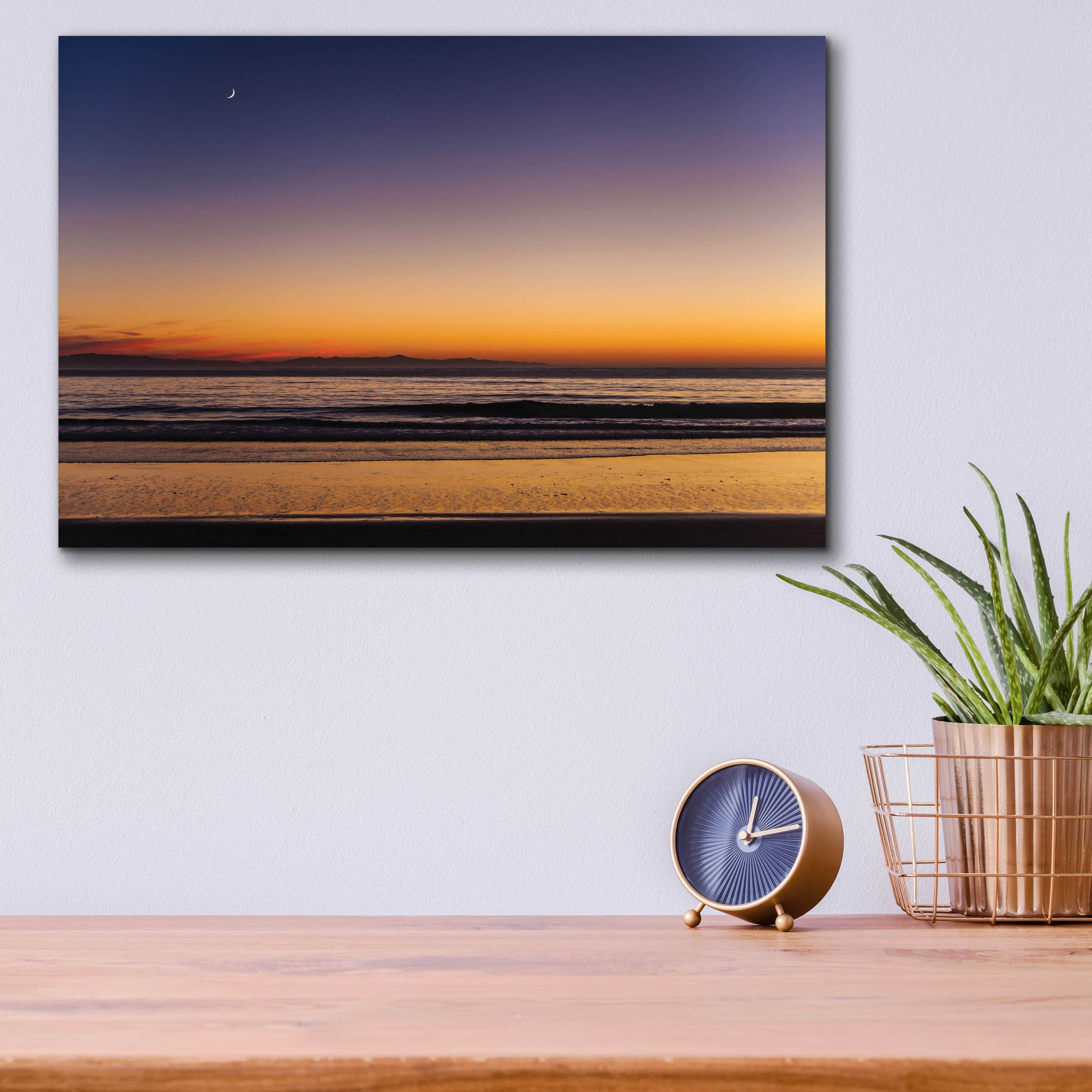 Epic Art 'Moonrise Sunset' by Chris Moyer, Acrylic Glass Wall Art,16x12