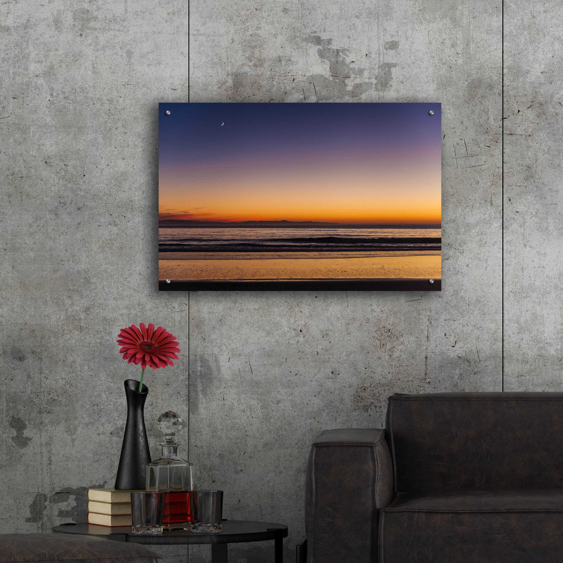 Epic Art 'Moonrise Sunset' by Chris Moyer, Acrylic Glass Wall Art,36x24