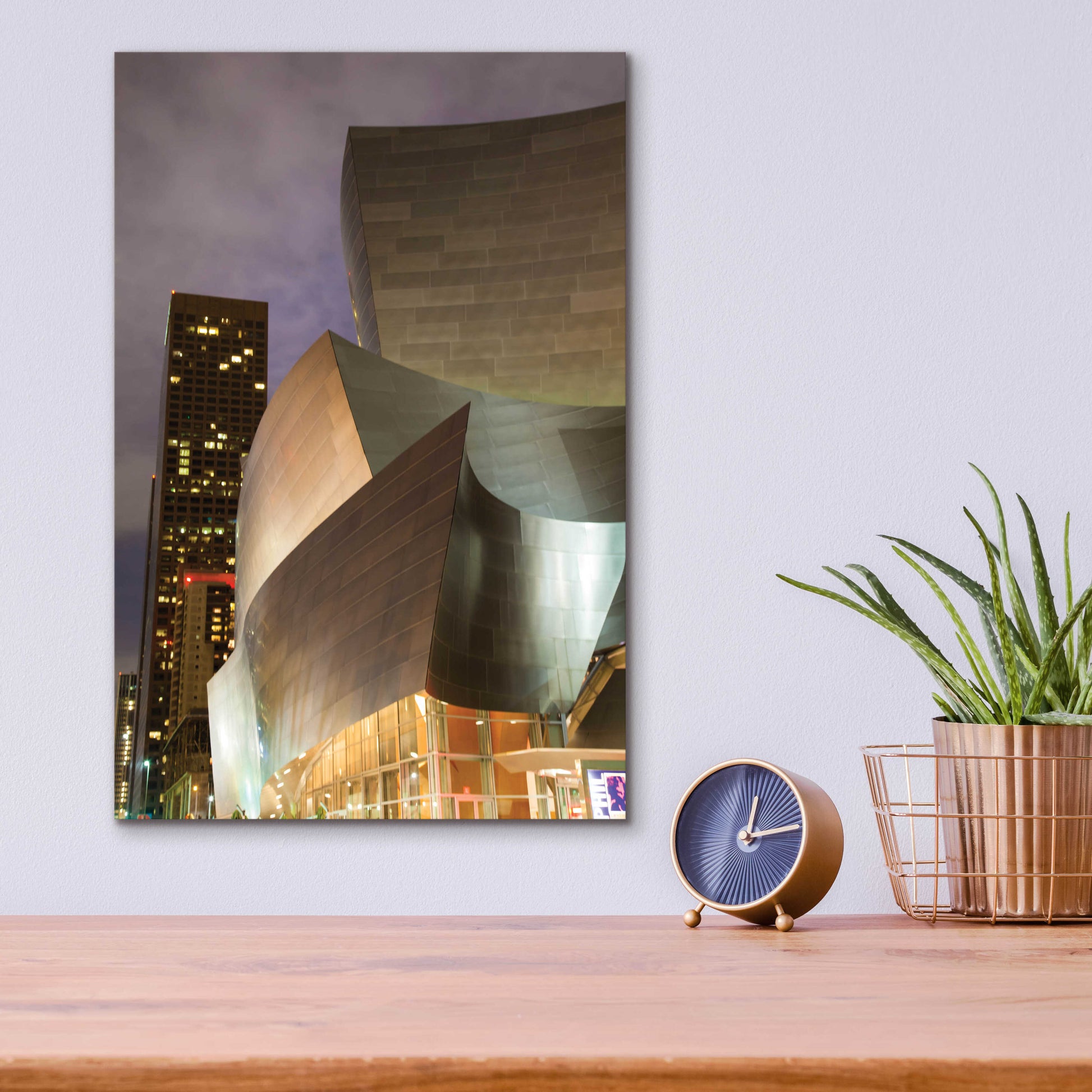 Epic Art 'Old Meets New Disney Concert Hall' by Chris Moyer, Acrylic Glass Wall Art,12x16