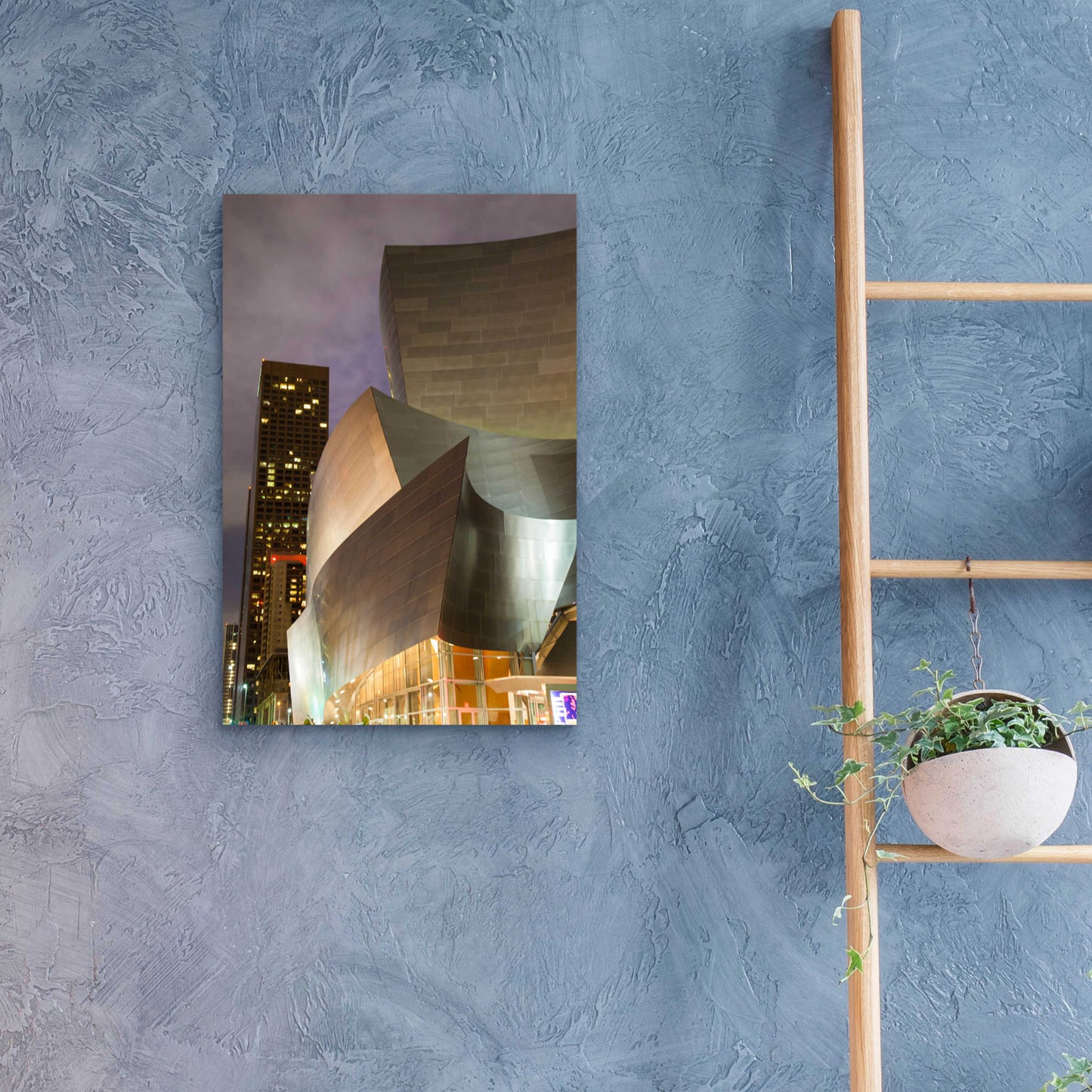 Epic Art 'Old Meets New Disney Concert Hall' by Chris Moyer, Acrylic Glass Wall Art,16x24