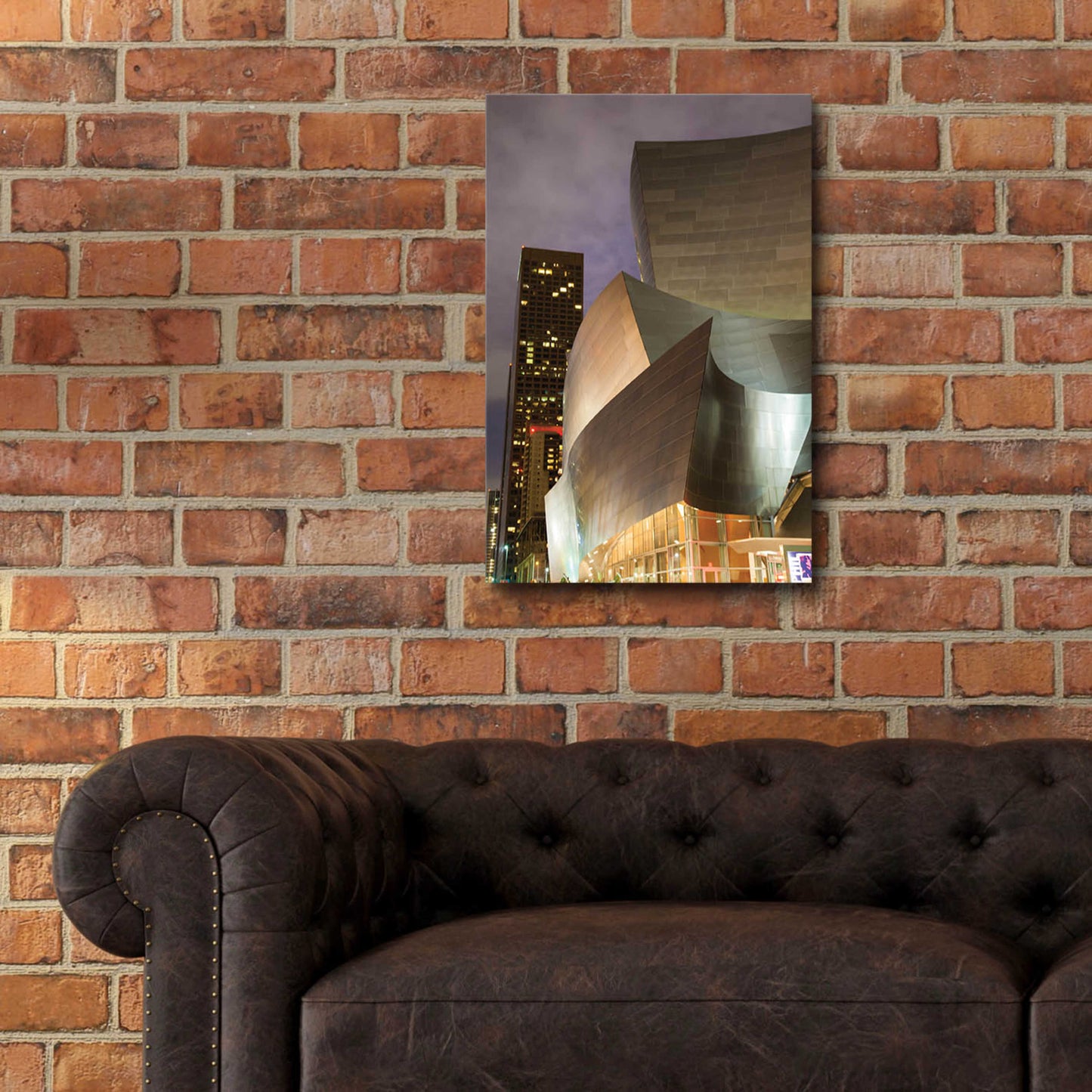 Epic Art 'Old Meets New Disney Concert Hall' by Chris Moyer, Acrylic Glass Wall Art,16x24