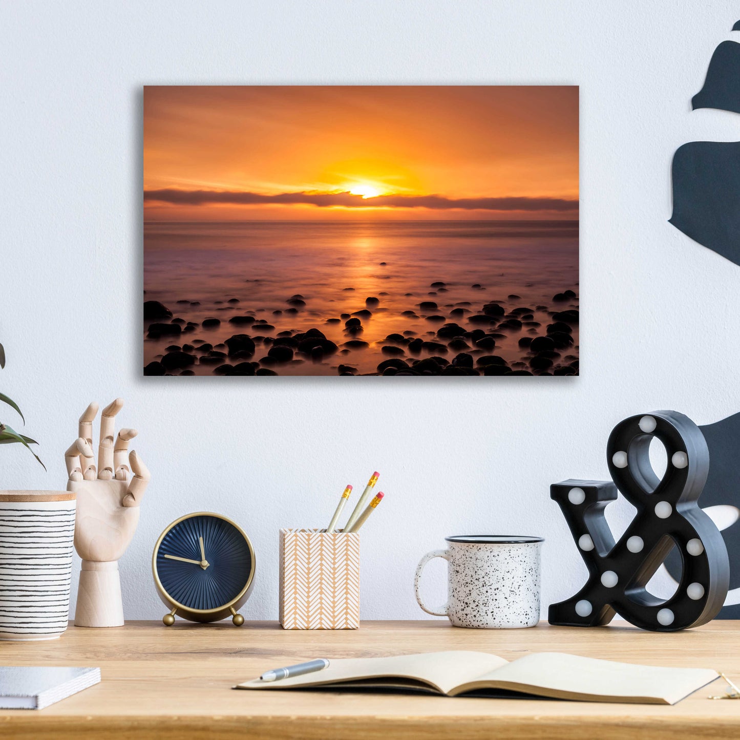 Epic Art 'Pacific Sunset' by Chris Moyer, Acrylic Glass Wall Art,16x12