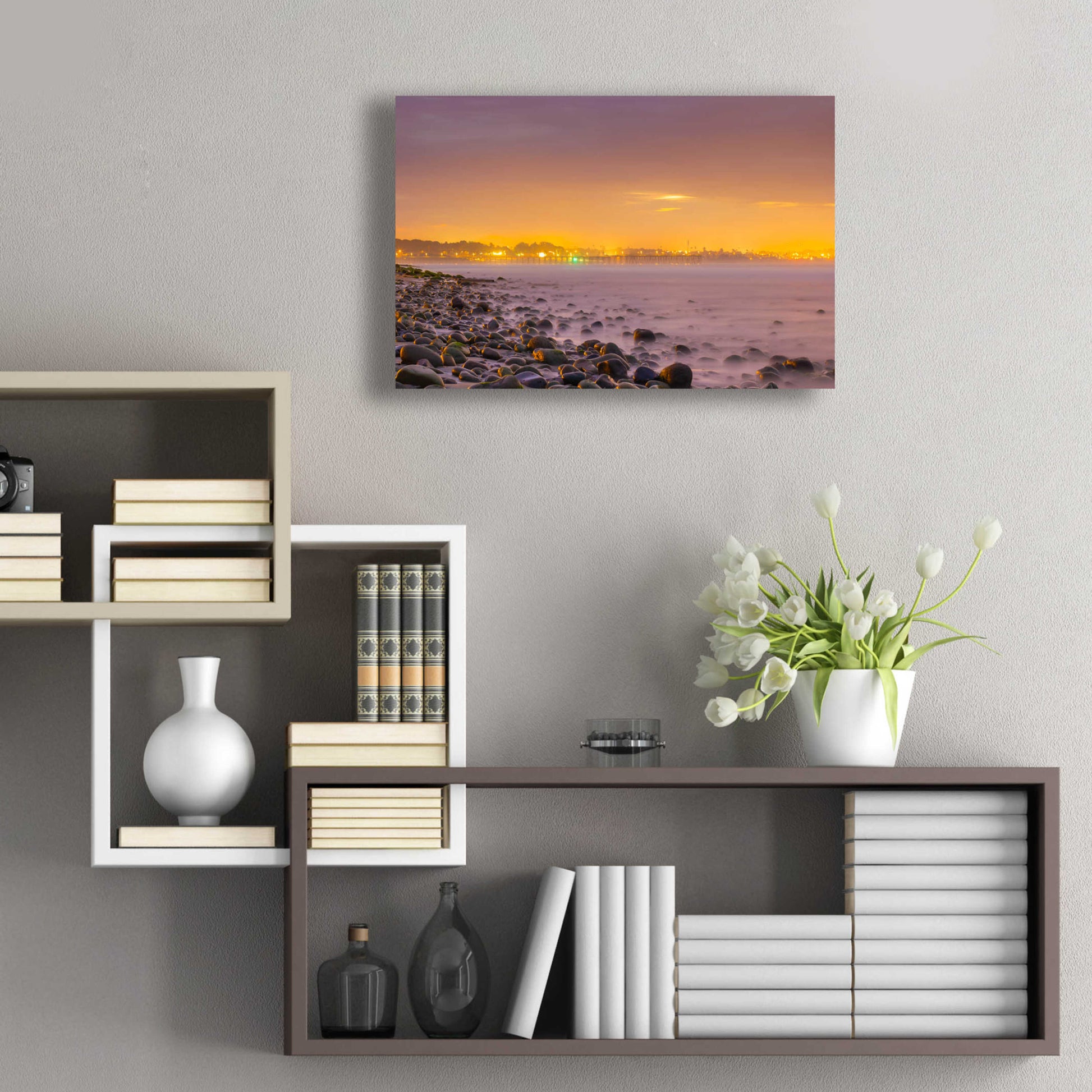 Epic Art 'Sunrise At Surfer's Point' by Chris Moyer, Acrylic Glass Wall Art,24x16