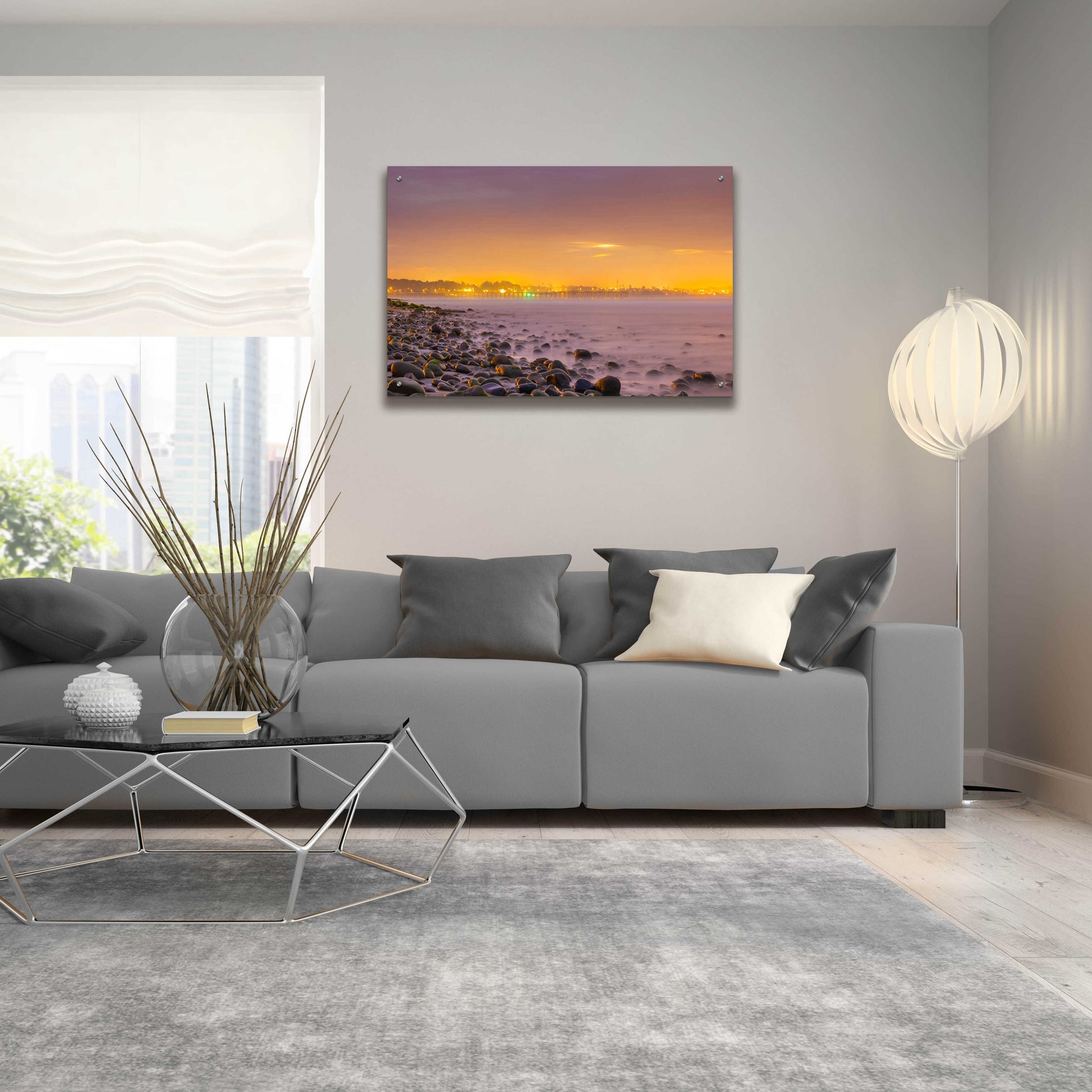 Epic Art 'Sunrise At Surfer's Point' by Chris Moyer, Acrylic Glass Wall Art,36x24