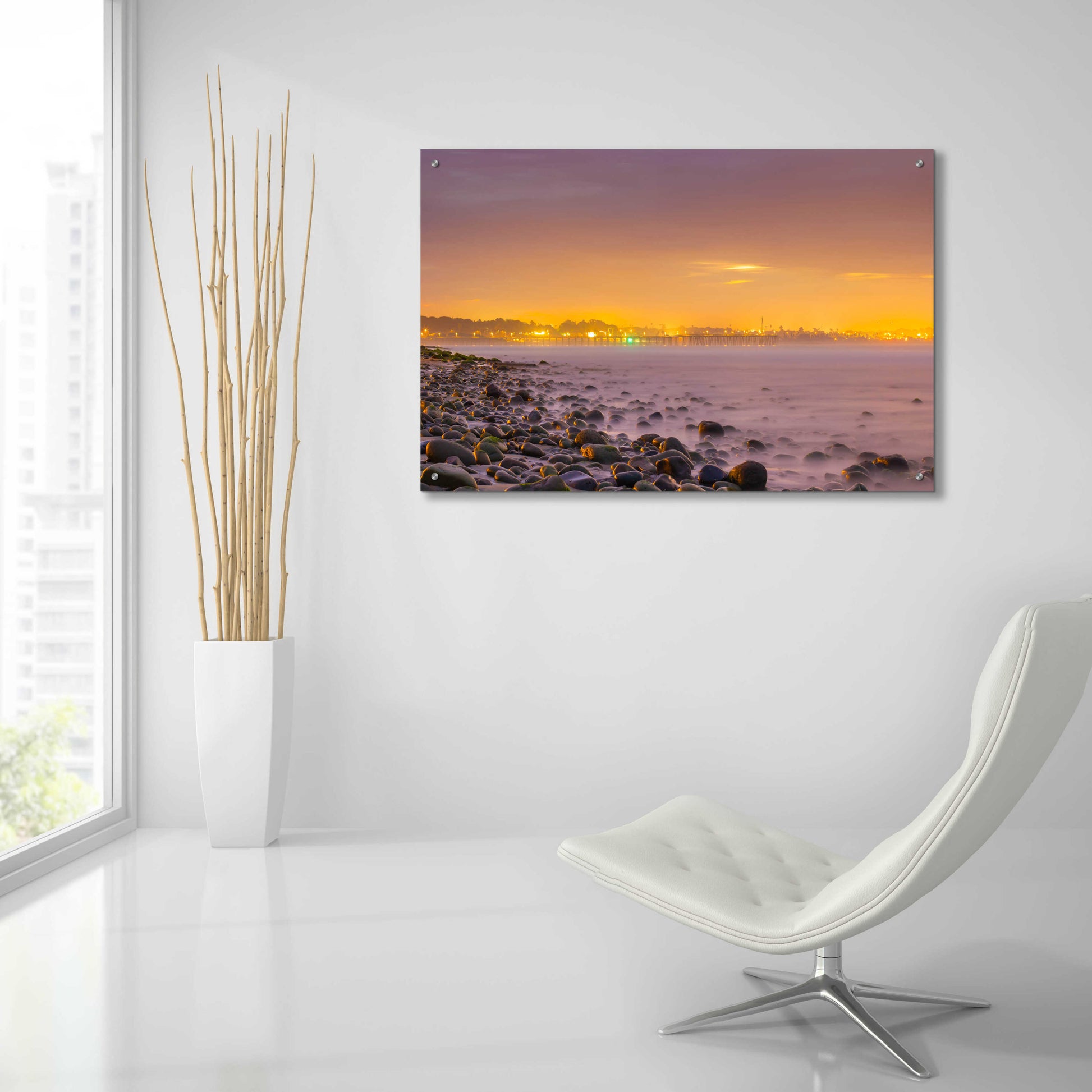 Epic Art 'Sunrise At Surfer's Point' by Chris Moyer, Acrylic Glass Wall Art,36x24