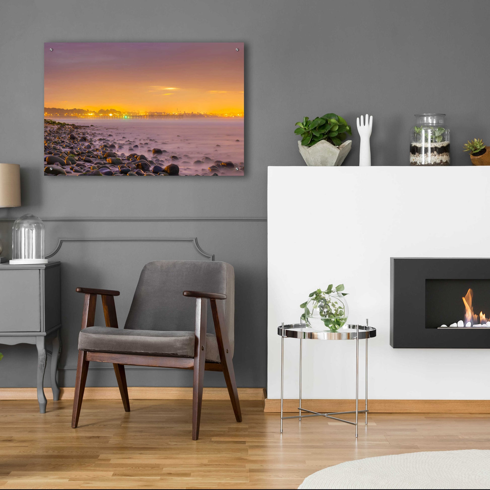 Epic Art 'Sunrise At Surfer's Point' by Chris Moyer, Acrylic Glass Wall Art,36x24