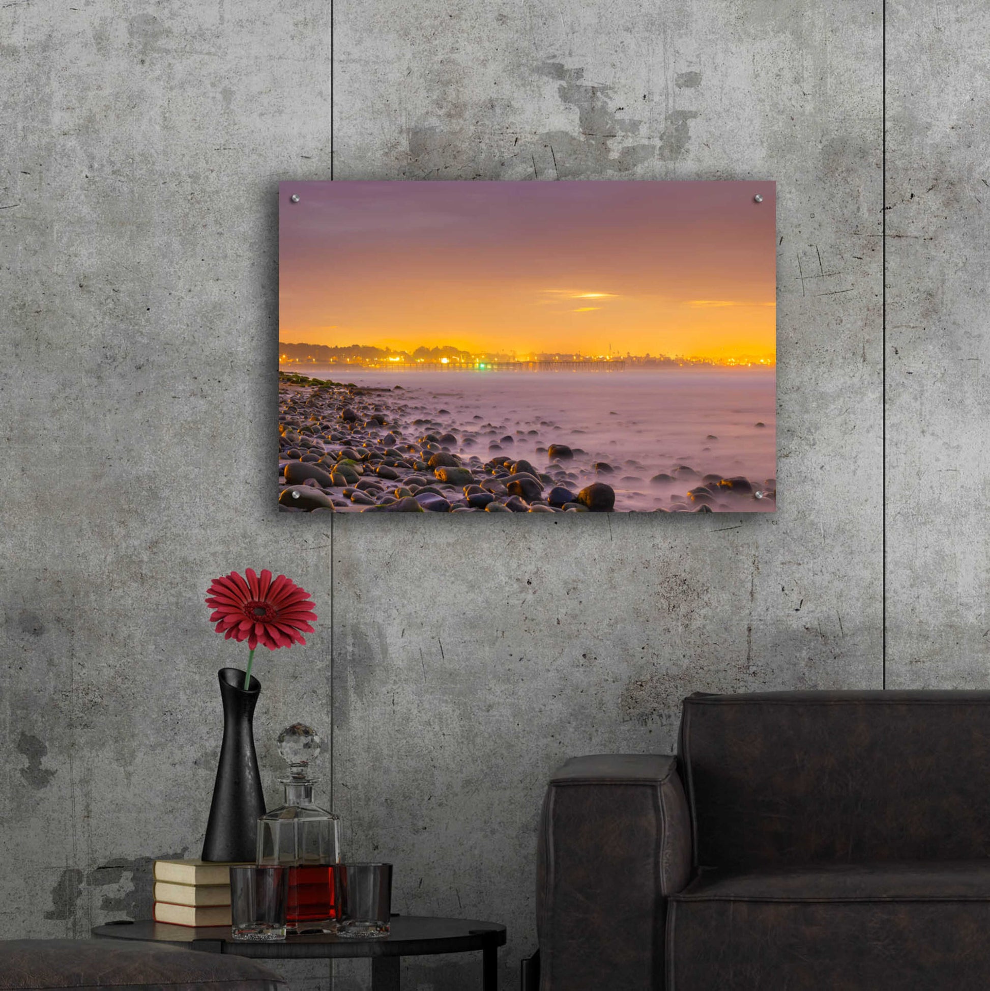 Epic Art 'Sunrise At Surfer's Point' by Chris Moyer, Acrylic Glass Wall Art,36x24