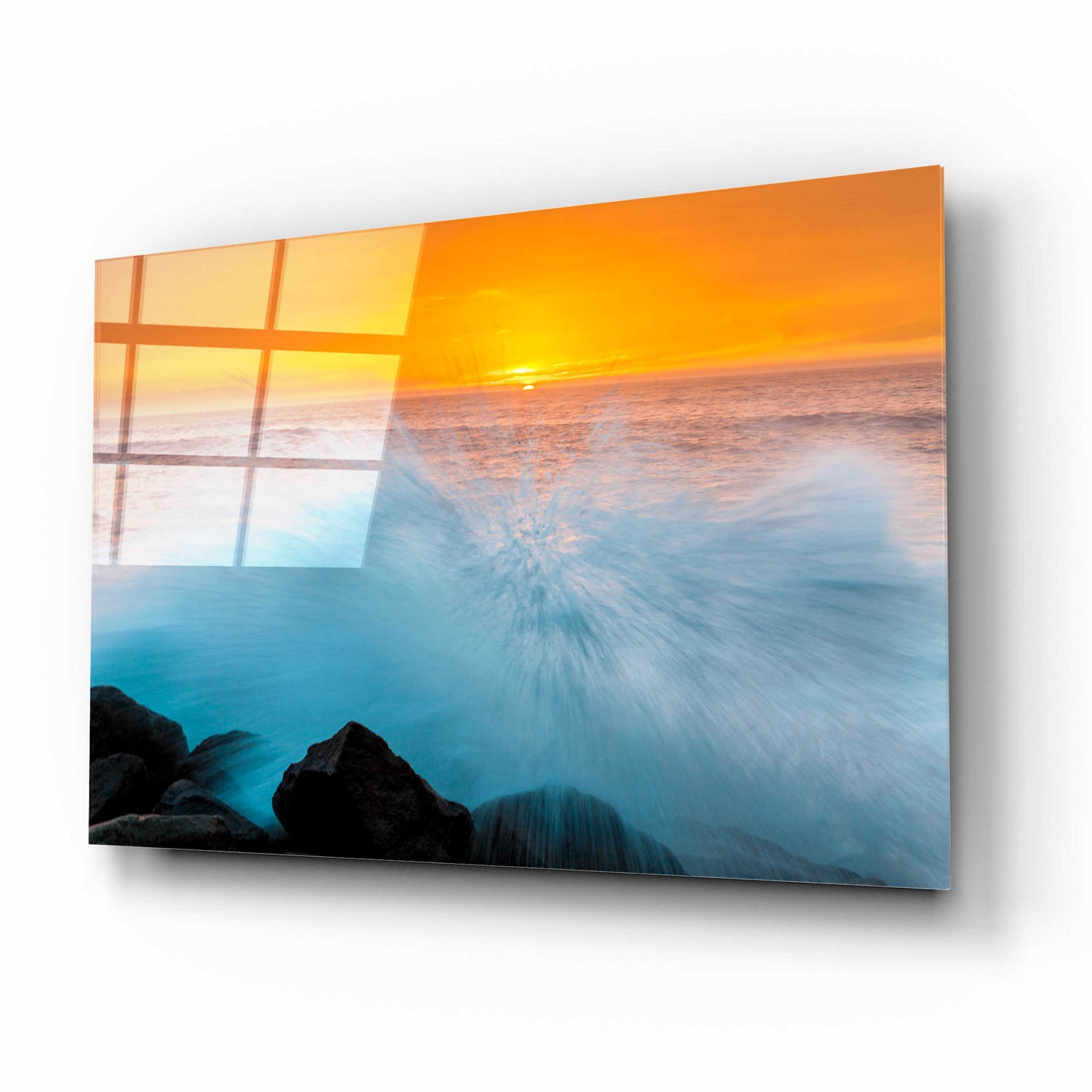 Epic Art 'Sunset Splash' by Chris Moyer, Acrylic Glass Wall Art,16x12