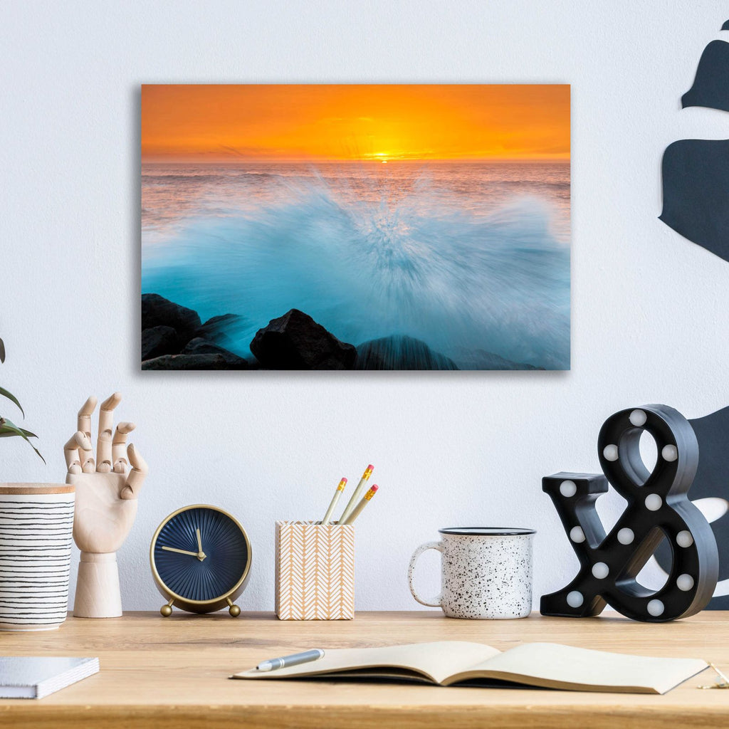 Sunset Splash by Chris Moyer - 16x12 acrylic wall art in a room