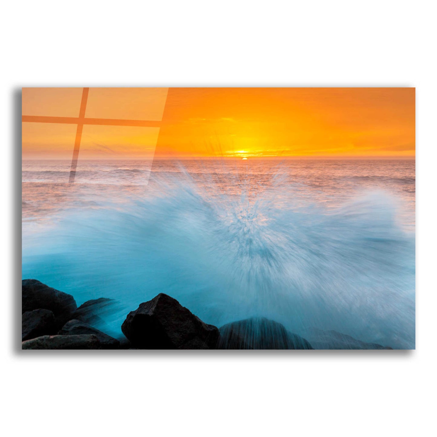 Epic Art 'Sunset Splash' by Chris Moyer, Acrylic Glass Wall Art,16x12