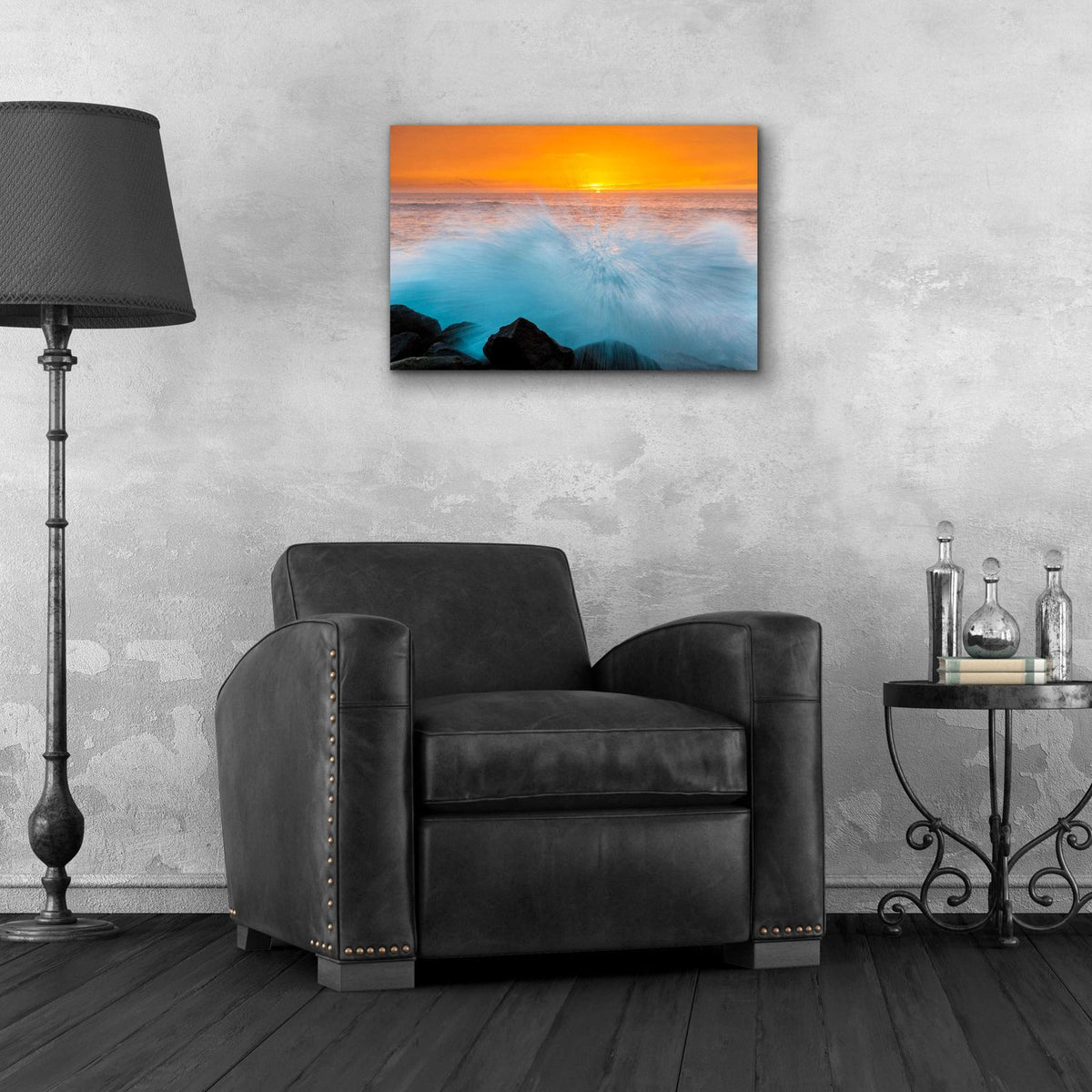 Sunset Splash by Chris Moyer - 24x16 acrylic wall art in a room