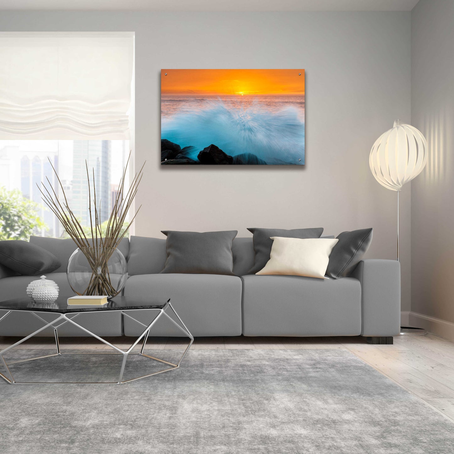 Epic Art 'Sunset Splash' by Chris Moyer, Acrylic Glass Wall Art,36x24