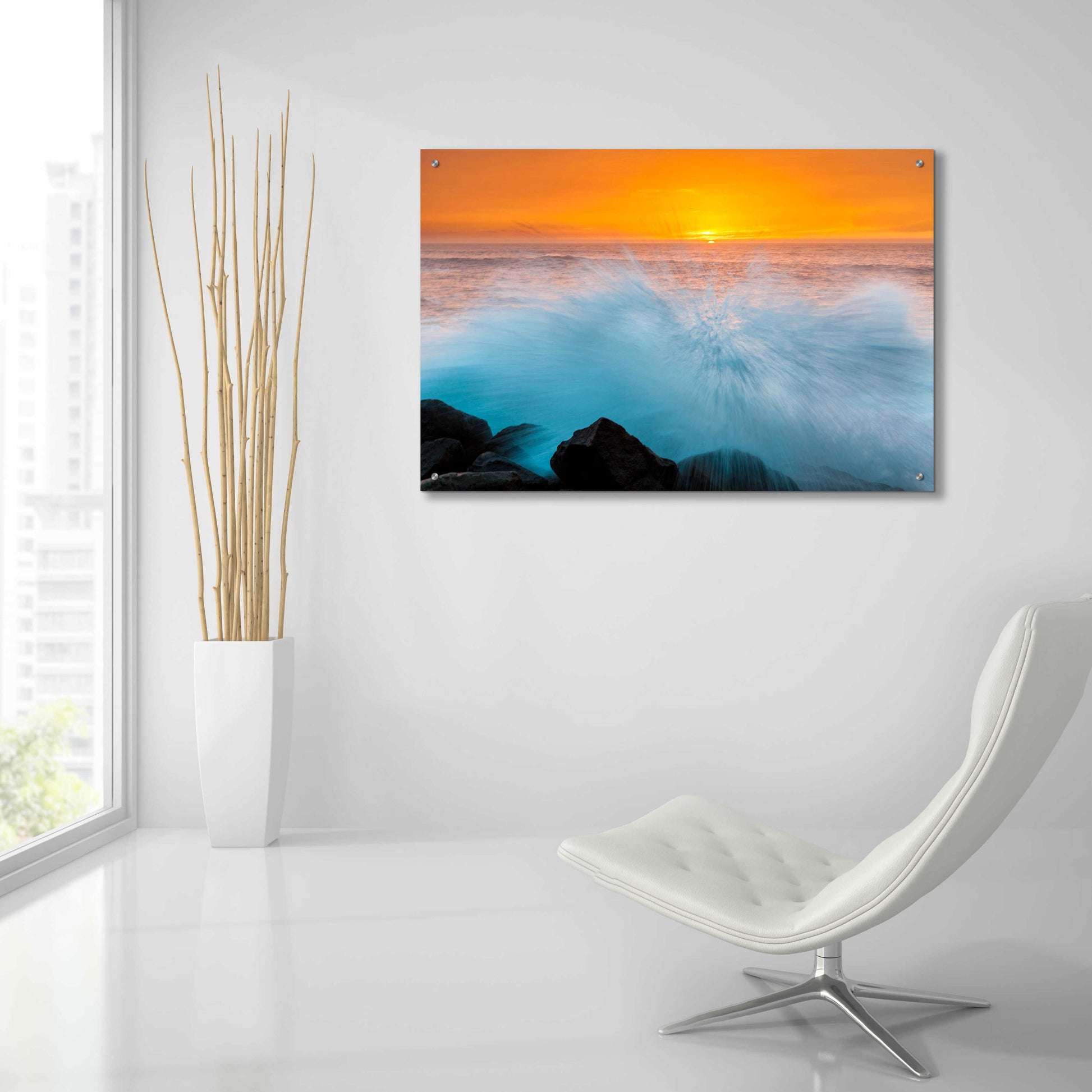 Epic Art 'Sunset Splash' by Chris Moyer, Acrylic Glass Wall Art,36x24